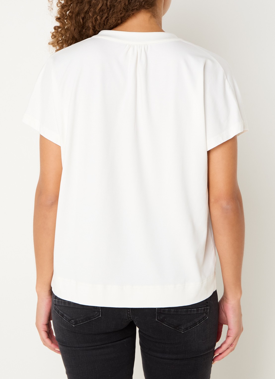 Mos Mosh MMShira T-shirt met V-hals - achterkant 4 gebroken wit
