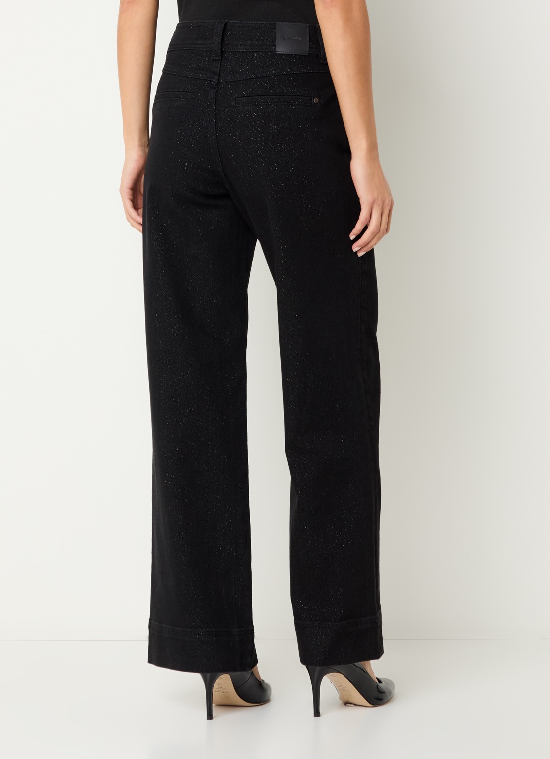 Mos Mosh MMSoey high waist wide leg jeans met lurex - achterkant 4 zwart