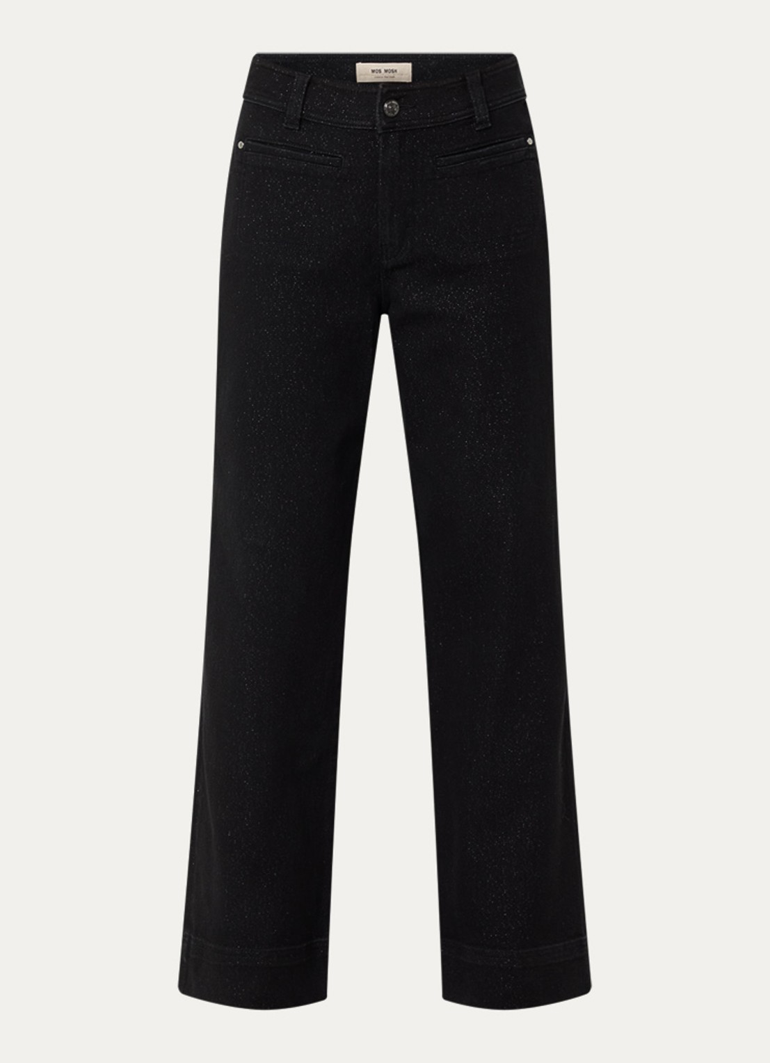 Mos Mosh MMSoey high waist wide leg jeans met lurex - voorkant zwart