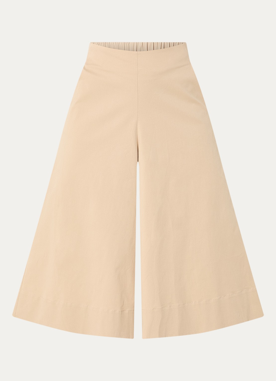 Mos Mosh MMZuri Tenca high waist wide fit culotte met steekzakken - voorkant 3 beige