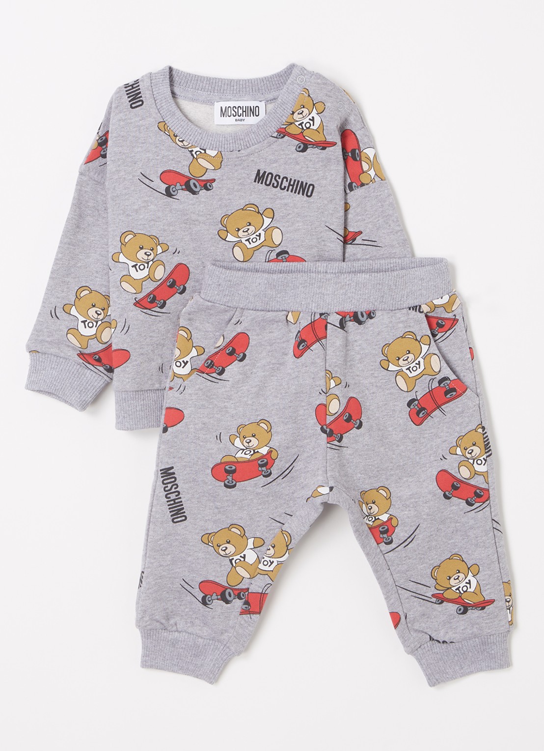 Moschino Babyset met sweater en joggingbroek 2-delig - voorkant 2 middengrijs