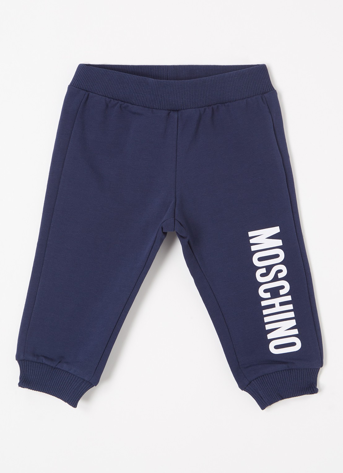 Moschino Tapered fit joggingbroek met logoprint - voorkant donkerblauw