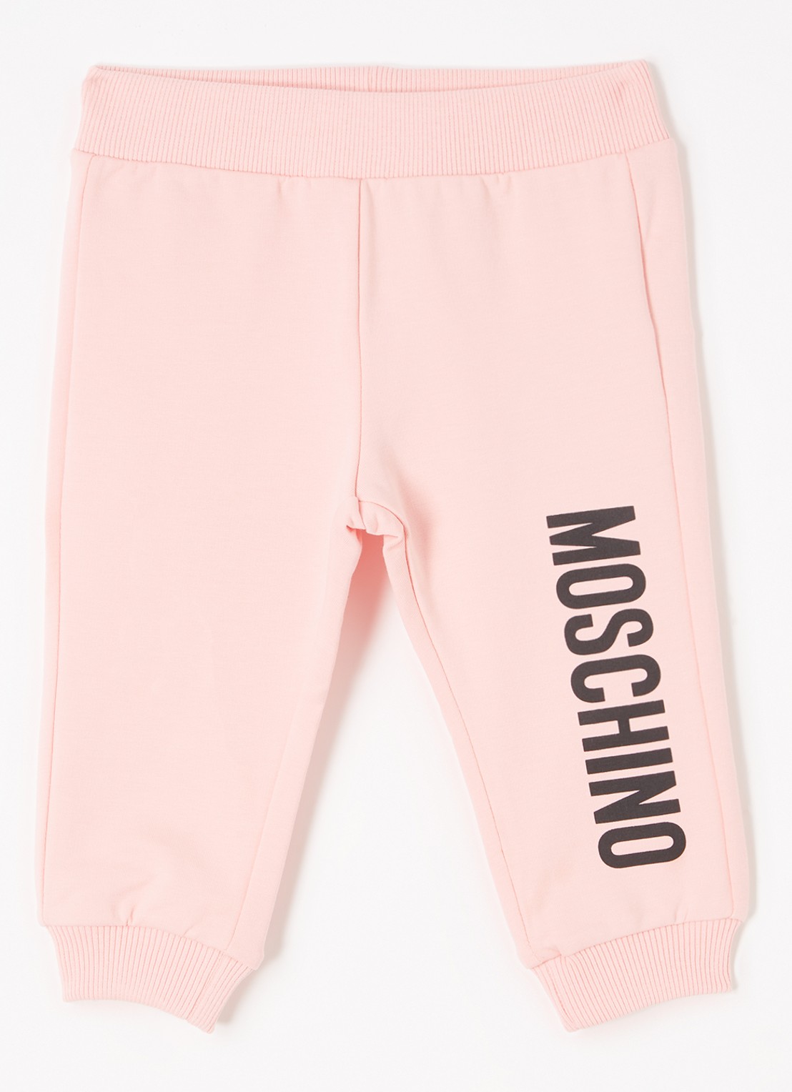 Moschino Tapered fit joggingbroek met logoprint - voorkant roze