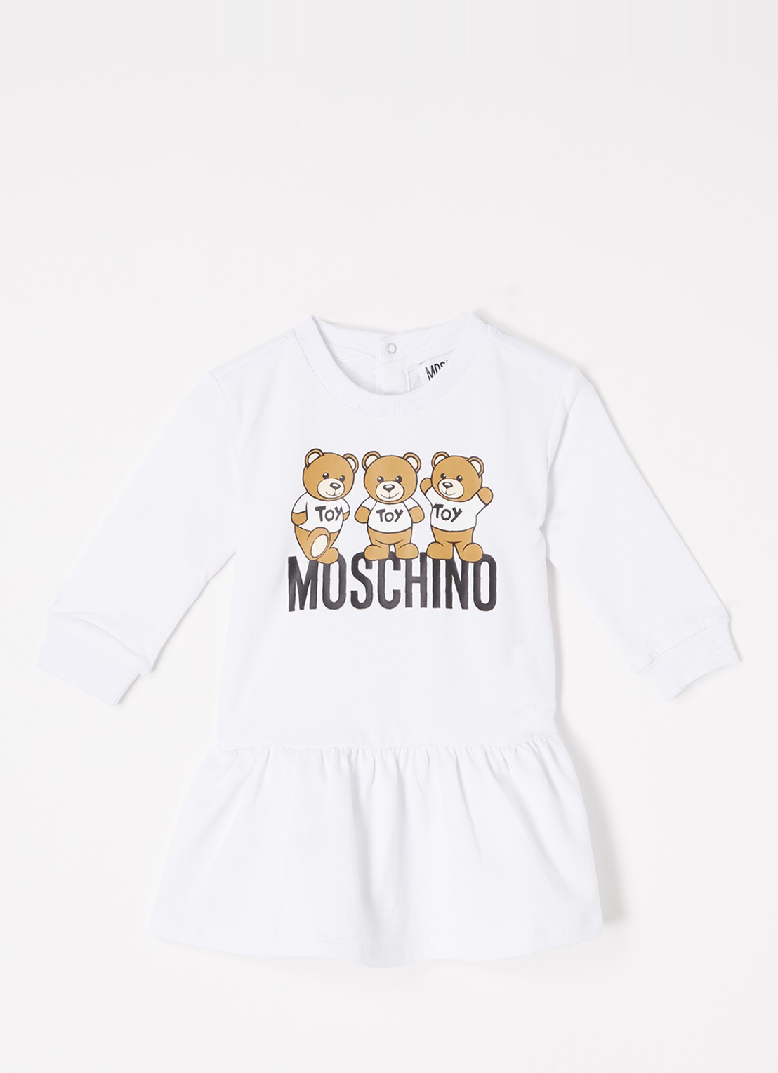 Moschino Trui-jurk met logoprint - voorkant 2 wit
