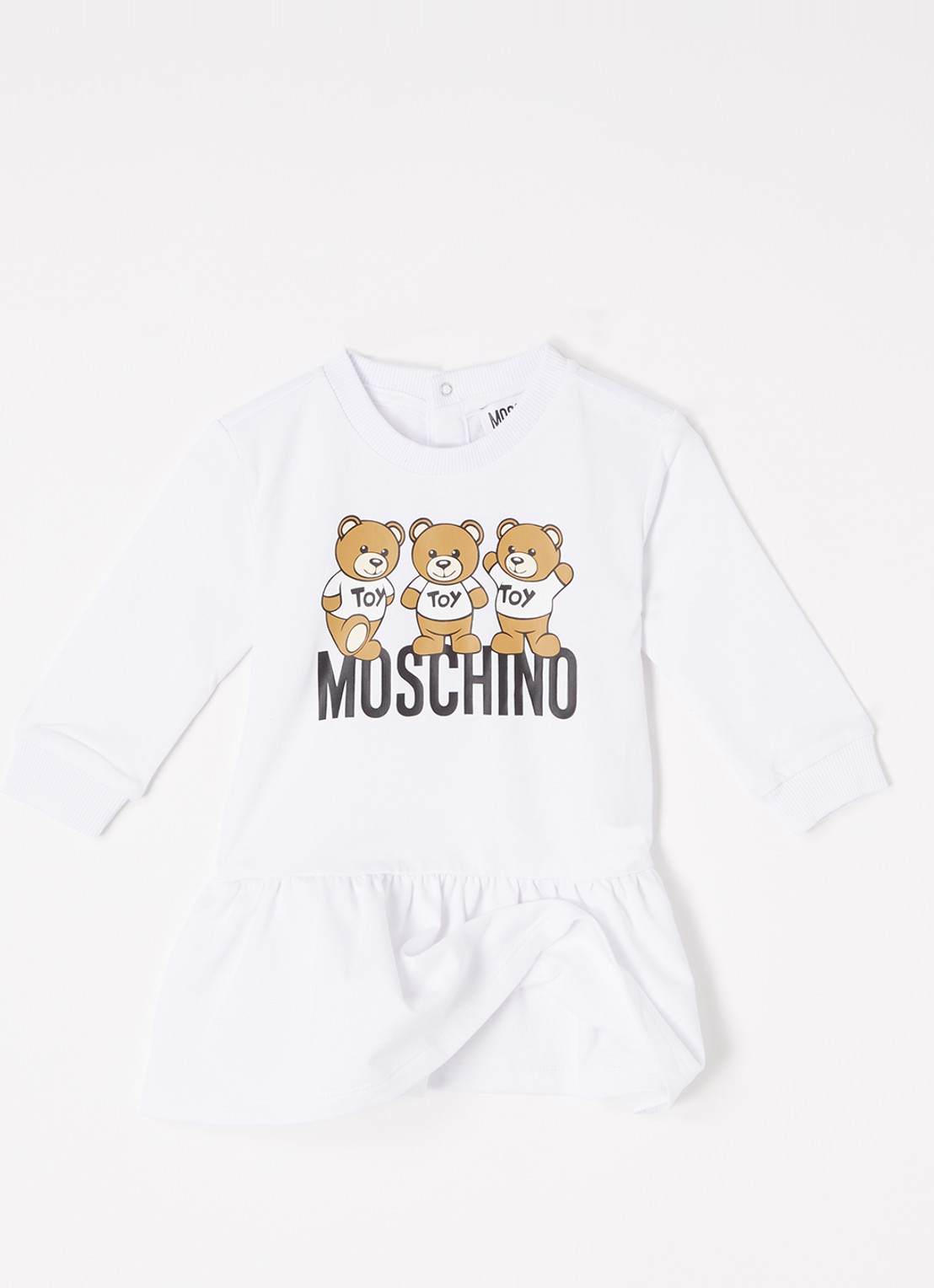 Moschino Trui-jurk met logoprint - voorkant 3 wit