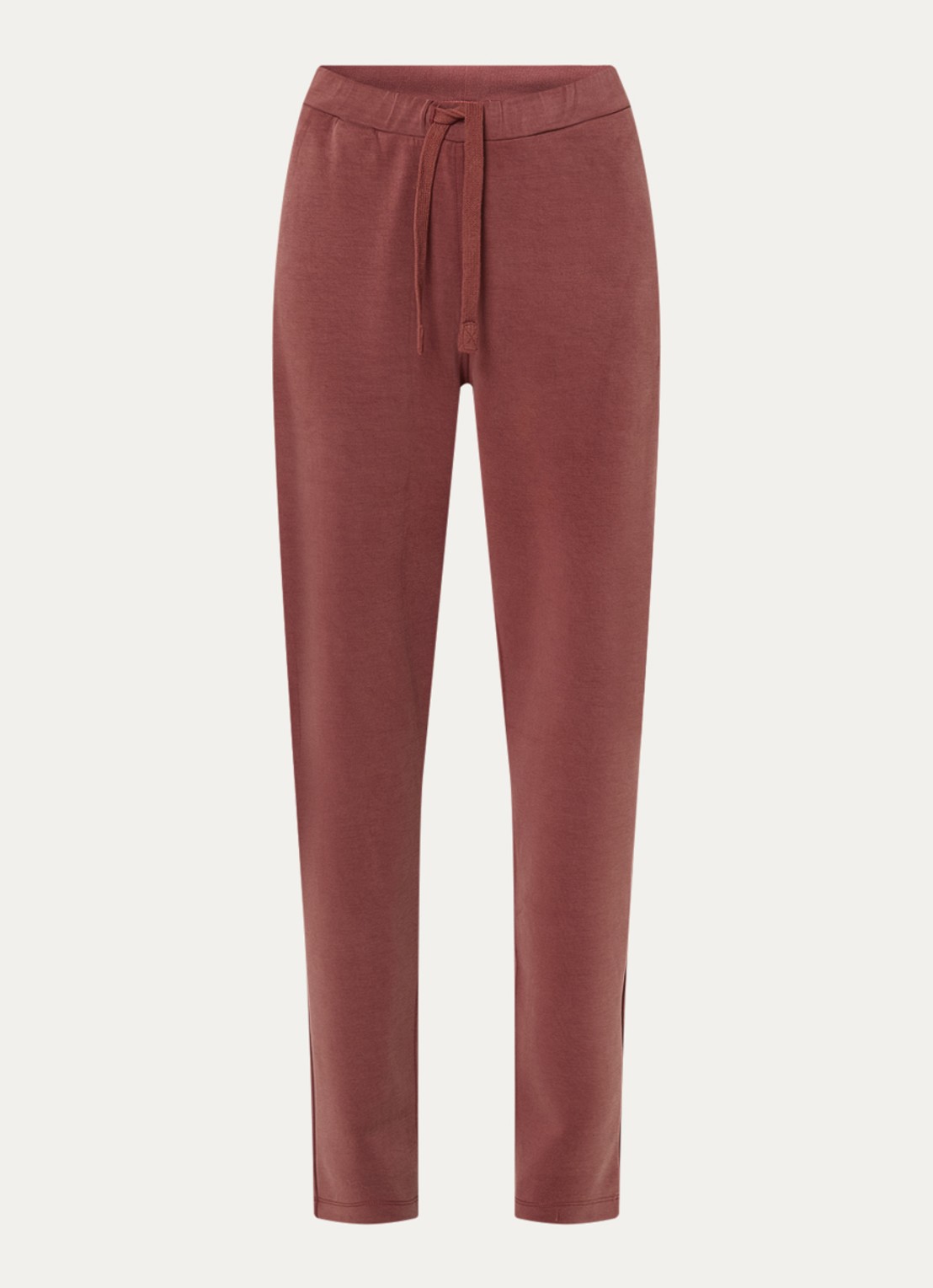 Moscow Almas high waist slim fit joggingbroek met steekzakken - voorkant 3 roodbruin