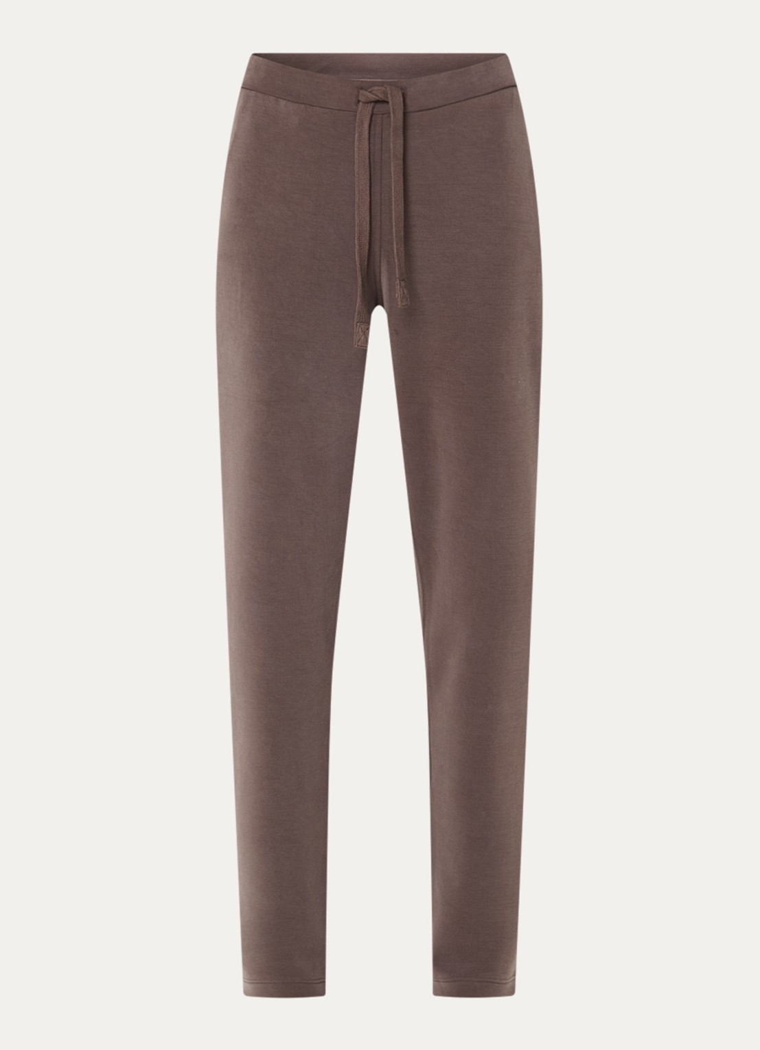 Moscow Almas high waist slim fit joggingbroek met steekzakken - voorkant 3 lichtbruin