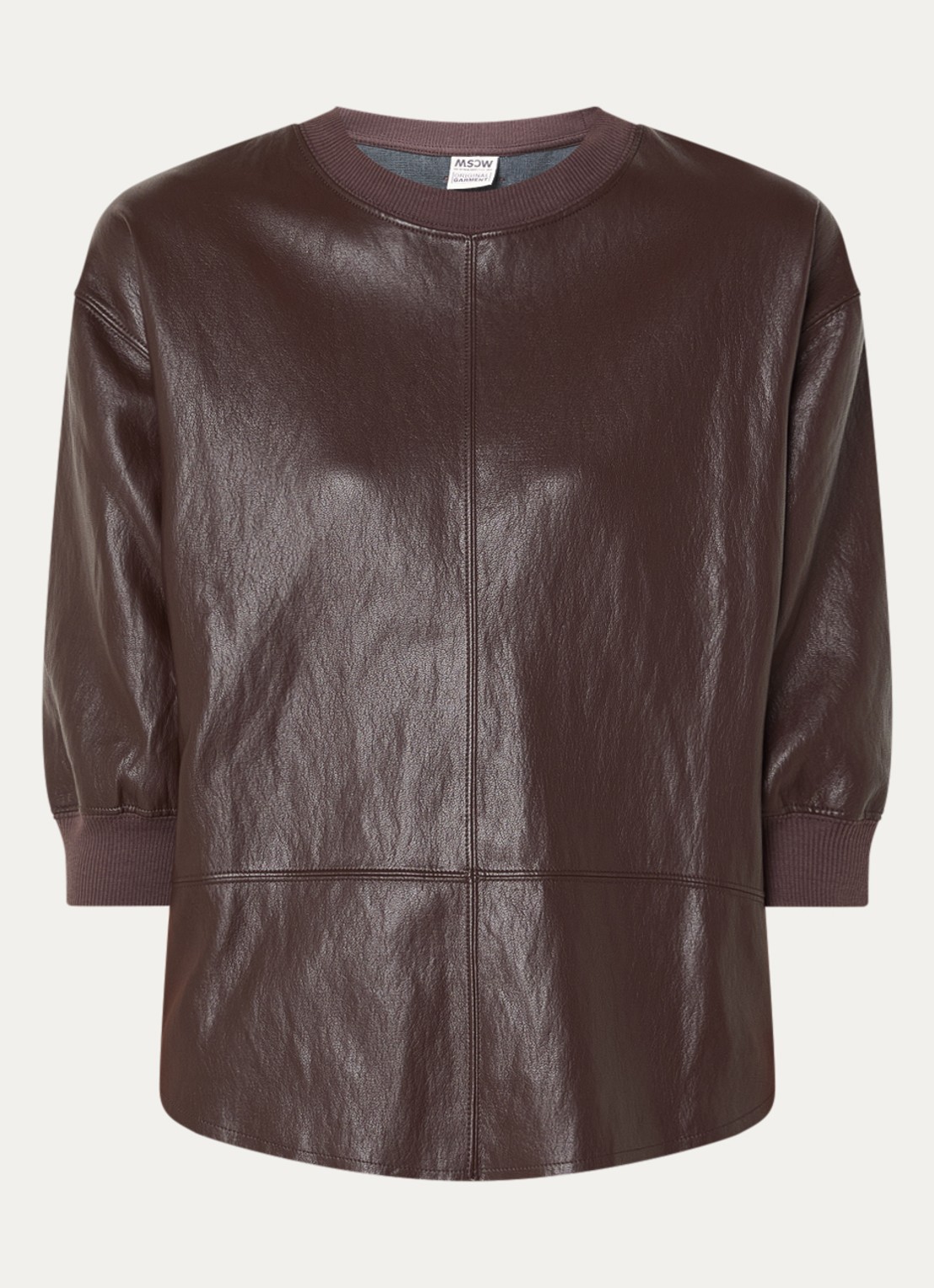 Moscow Antonella T-shirt van imitatieleer - voorkant 3 donkerbruin