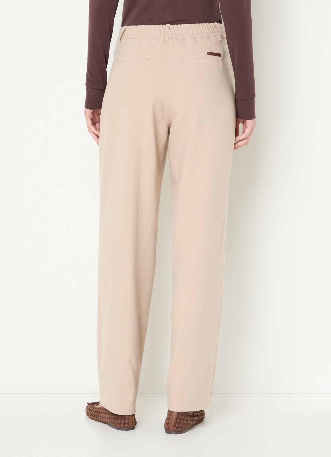 Moscow Colette high waist straight fit pantalon met steekzakken - achterkant 4 beige