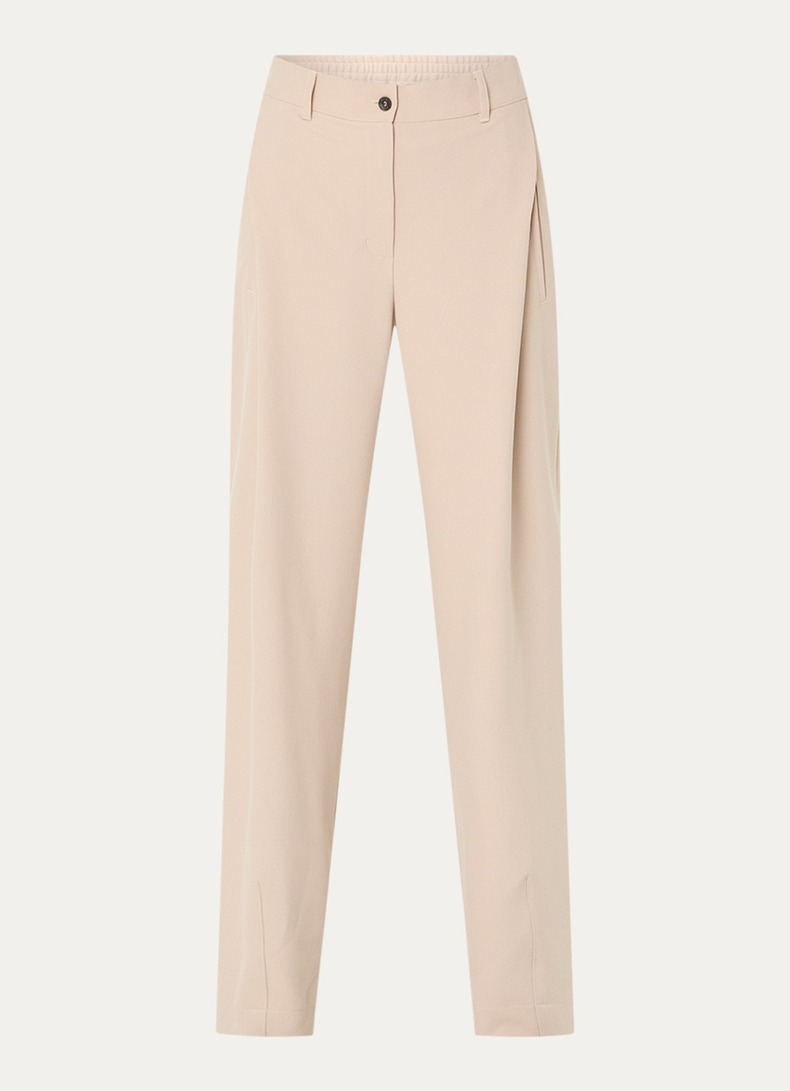Moscow Colette high waist straight fit pantalon met steekzakken - voorkant 2 beige