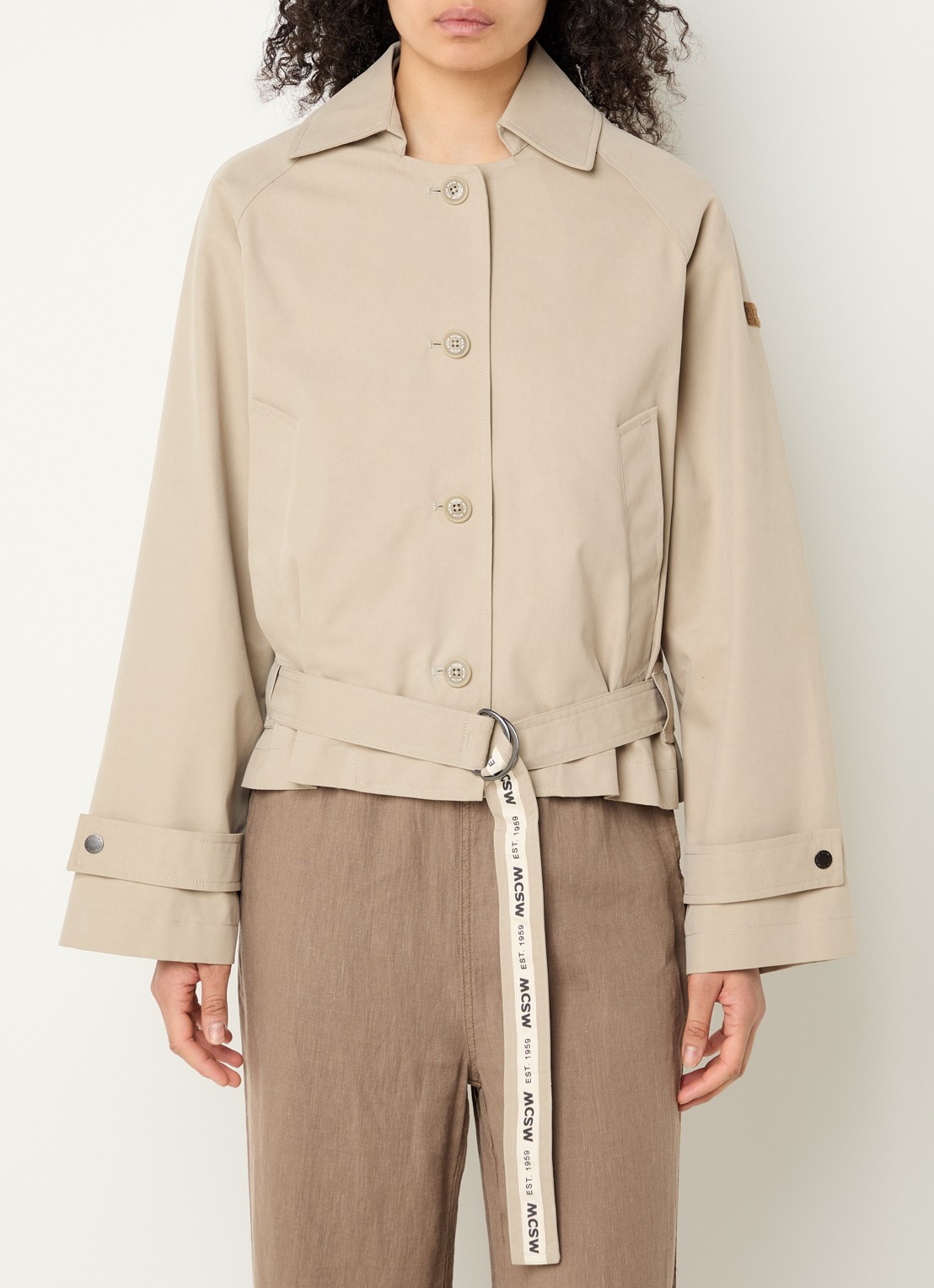 Moscow Danae trenchcoat met ceintuur - detail 4 beige