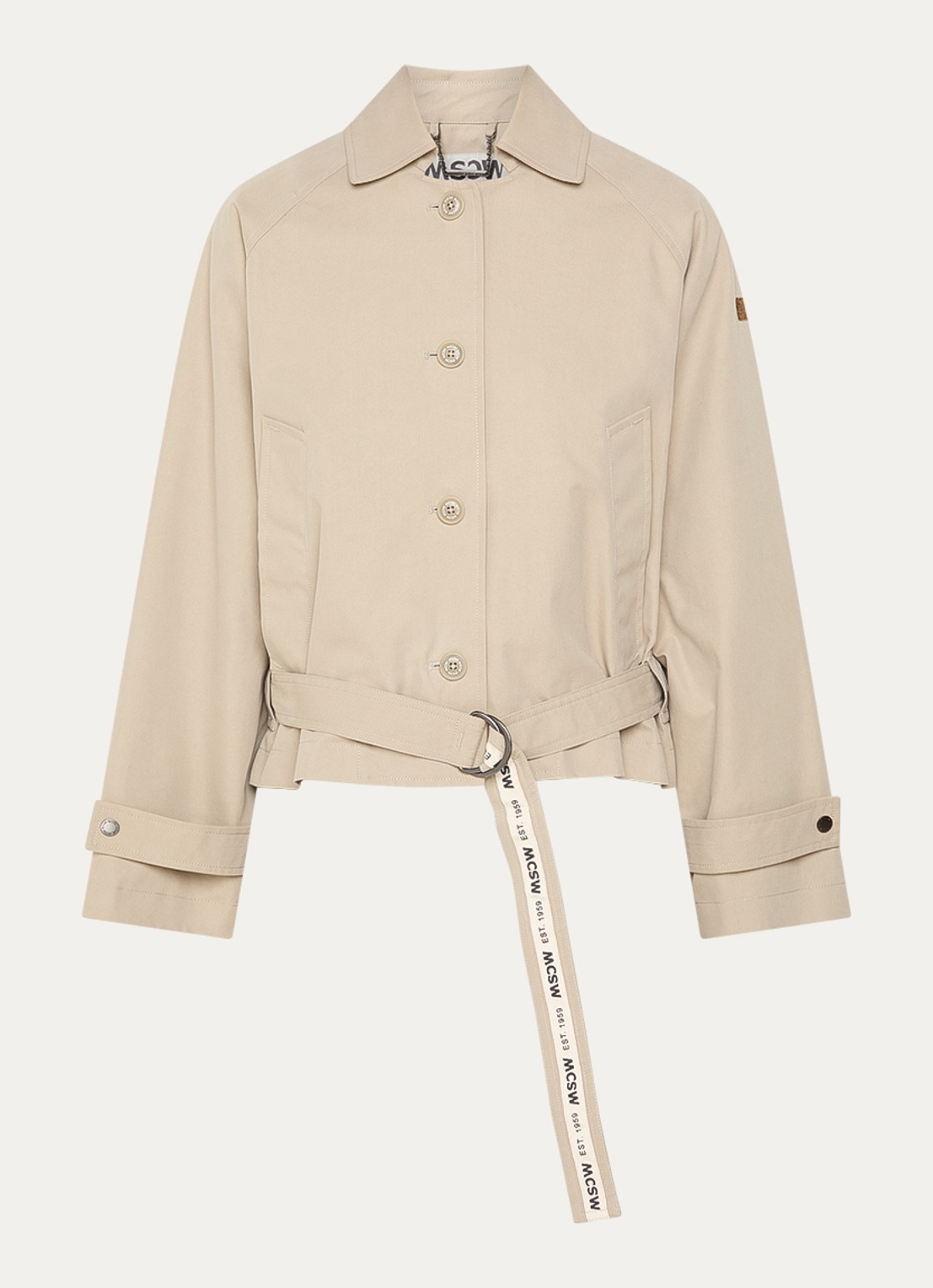 Moscow Danae trenchcoat met ceintuur - voorkant 2 beige