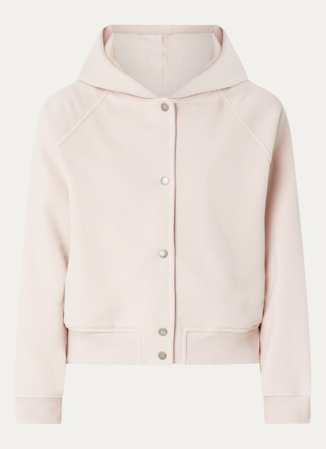 Moscow Elmy sweatvest met capuchon en steekzakken - voorkant oudroze