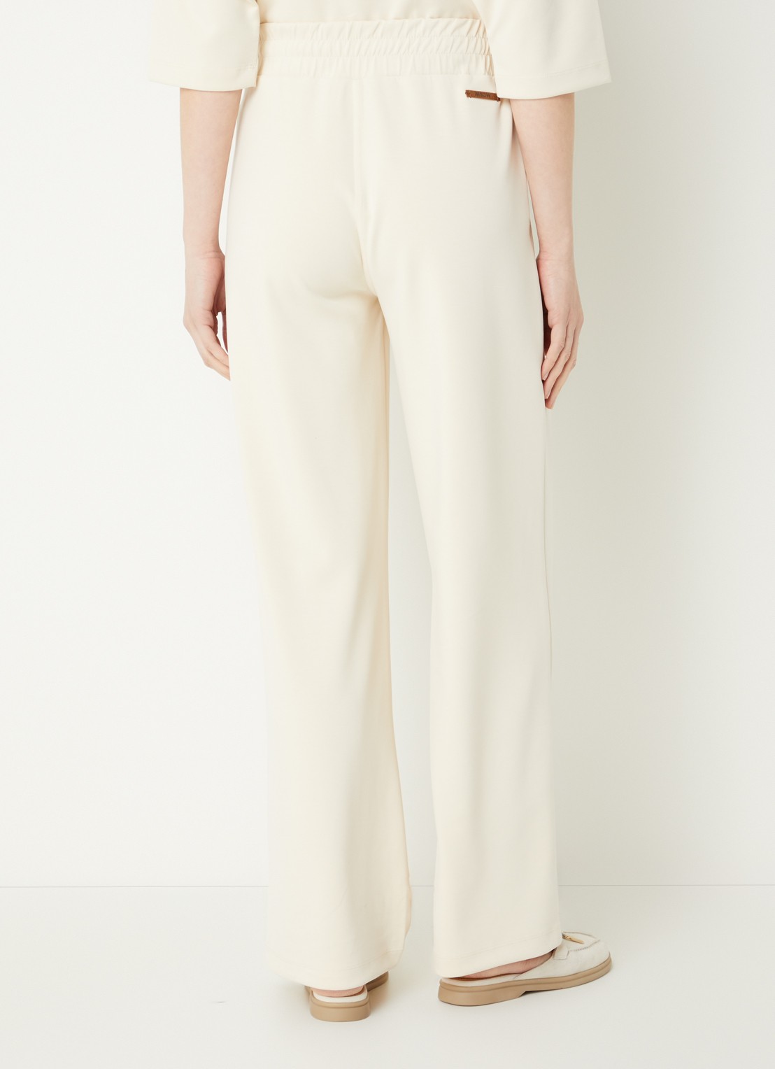 Moscow Jo high waist wide fit pantalon met steekzakken - achterkant creme