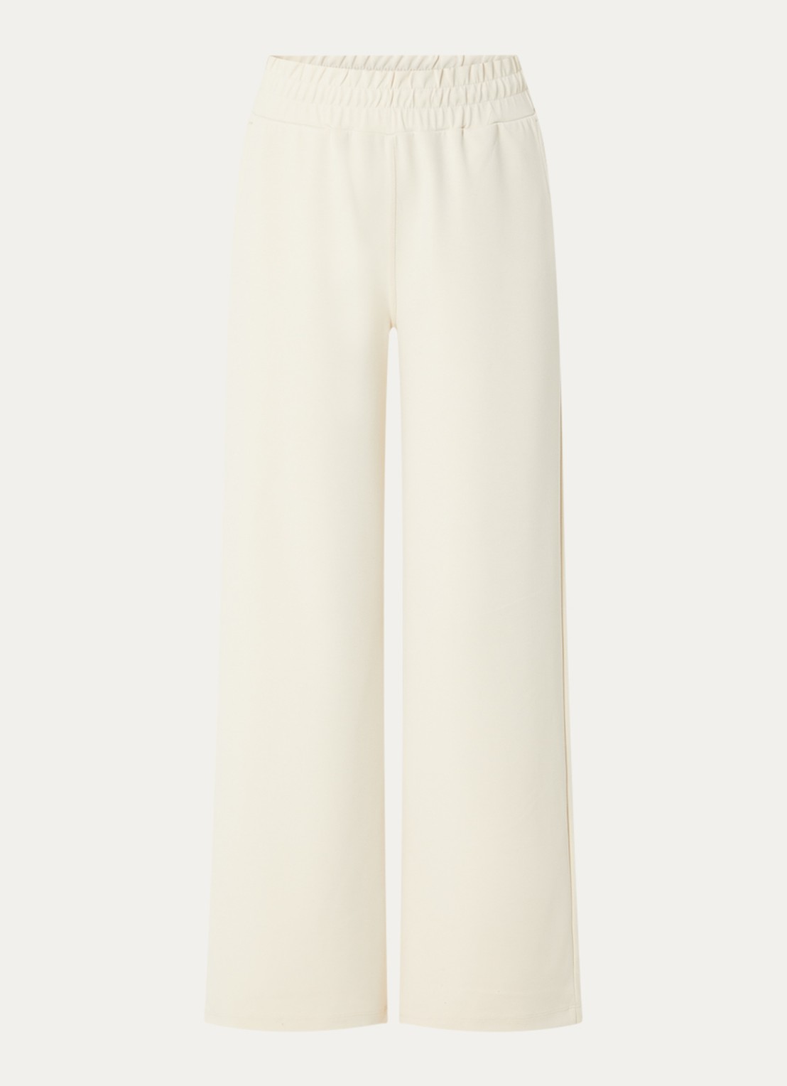 Moscow Jo high waist wide fit pantalon met steekzakken - voorkant 3 creme