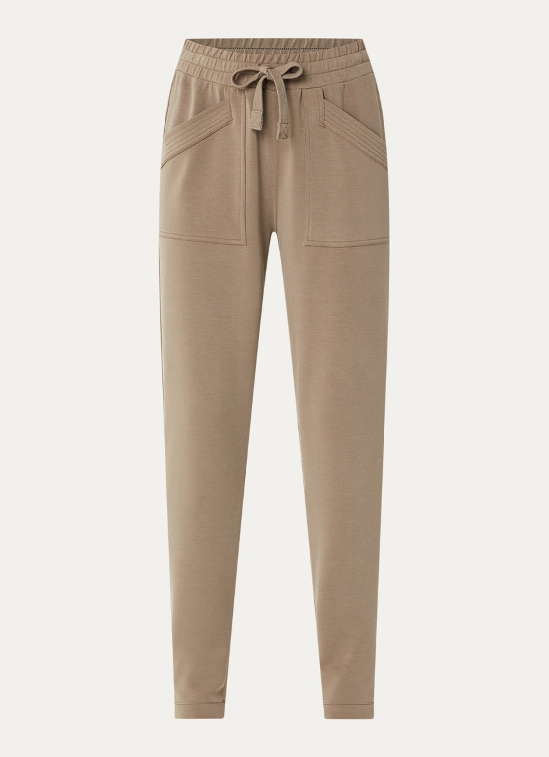 Moscow Jukin tapered fit pantalon met steekzakken - voorkant 5 lichtbruin