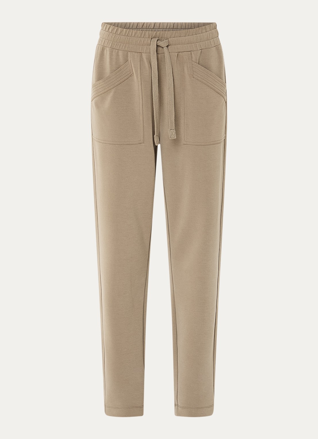Moscow Jukin tapered fit pantalon met steekzakken - voorkant 7 lichtbruin