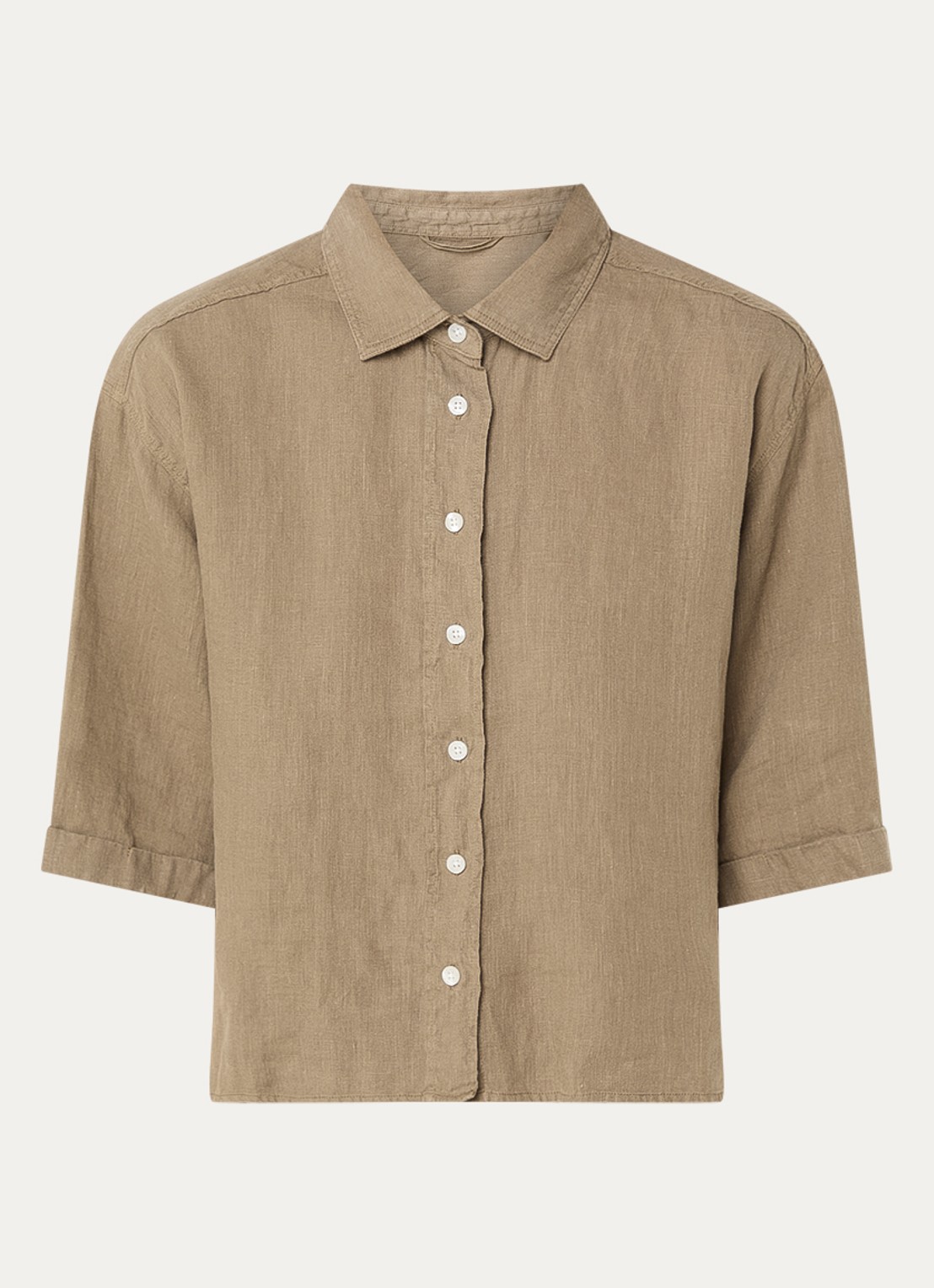 Moscow Lady blouse van linnen - voorkant khaki