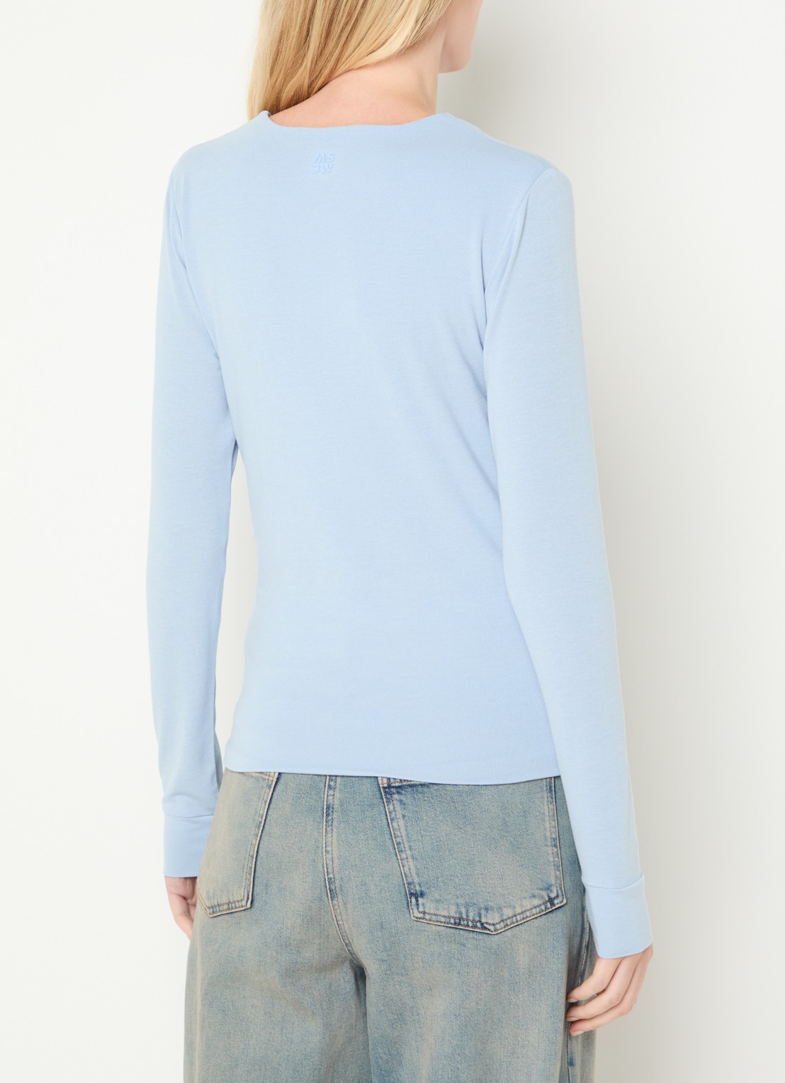Moscow Lucia longsleeve met ronde hals - achterkant 3 lichtblauw