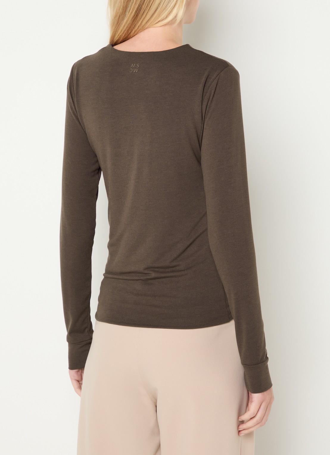 Moscow Lucia longsleeve met ronde hals - achterkant donkerbruin