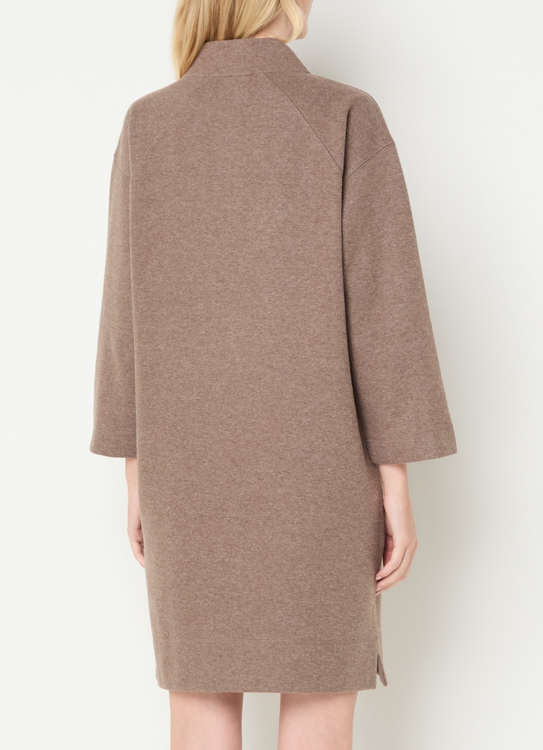 Moscow Mini trui-jurk met halve rits - achterkant 2 donkerbeige