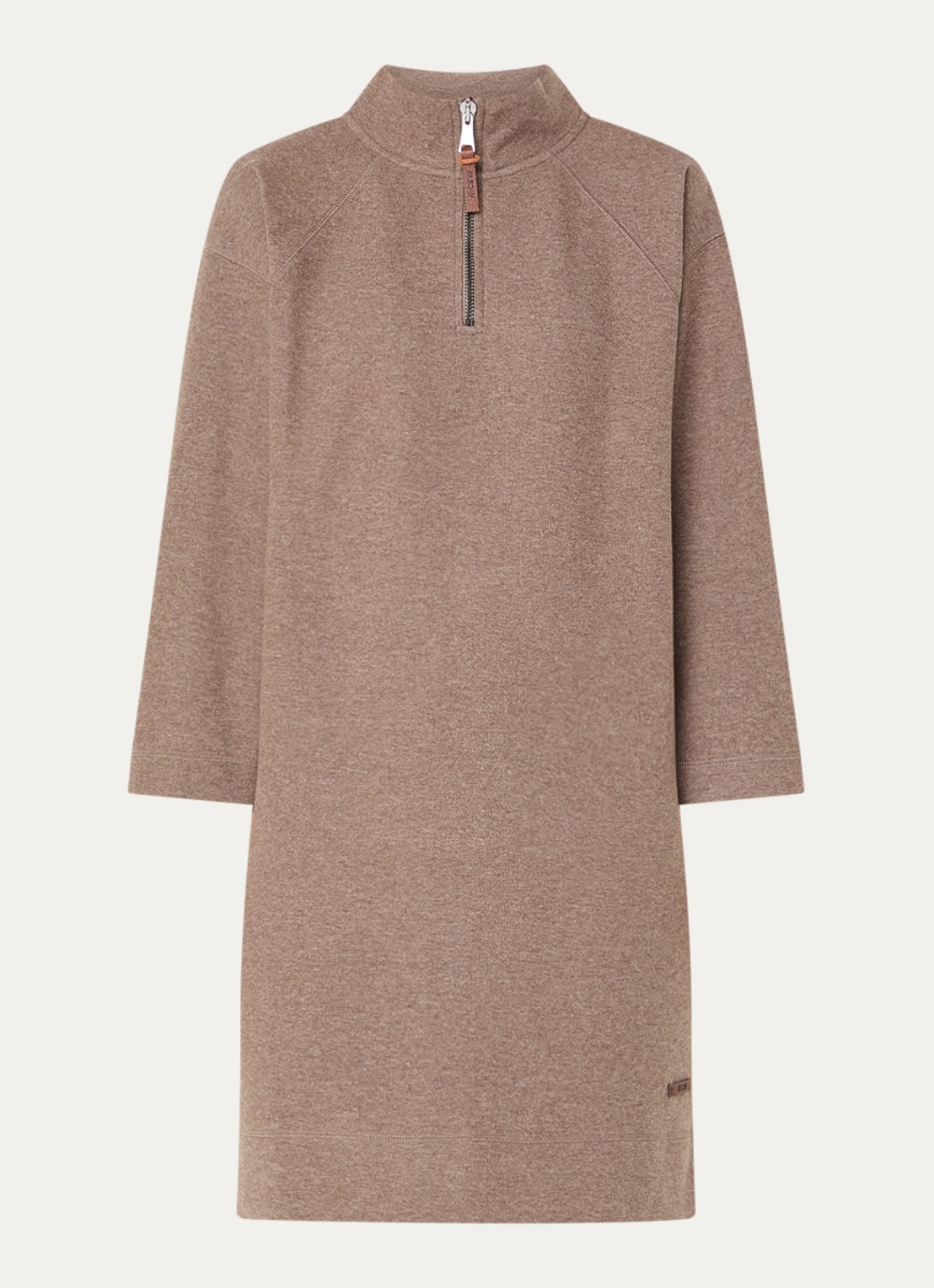 Moscow Mini trui-jurk met halve rits - voorkant 3 donkerbeige