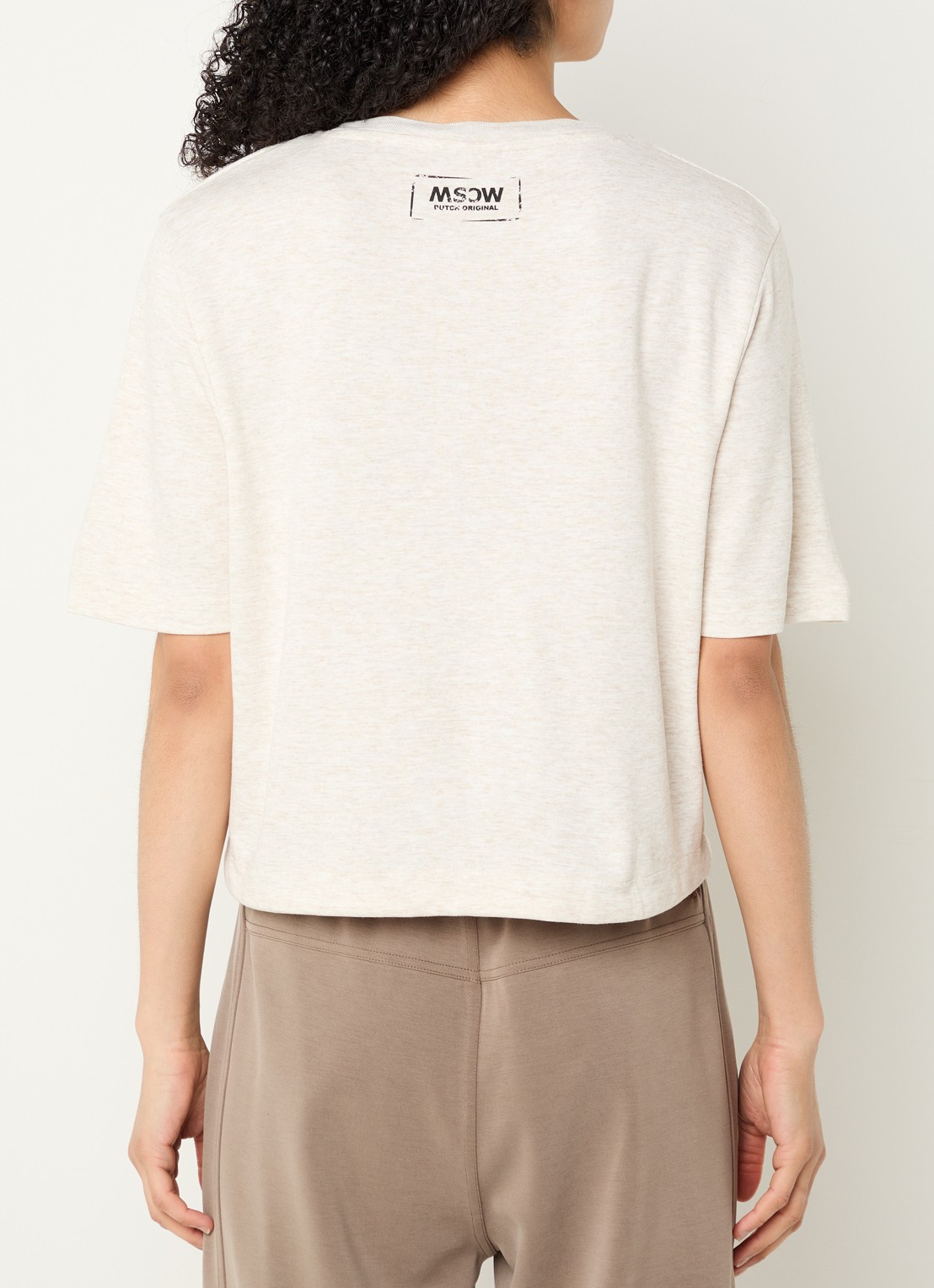 Moscow Moscow T-shirt met logo - achterkant beige
