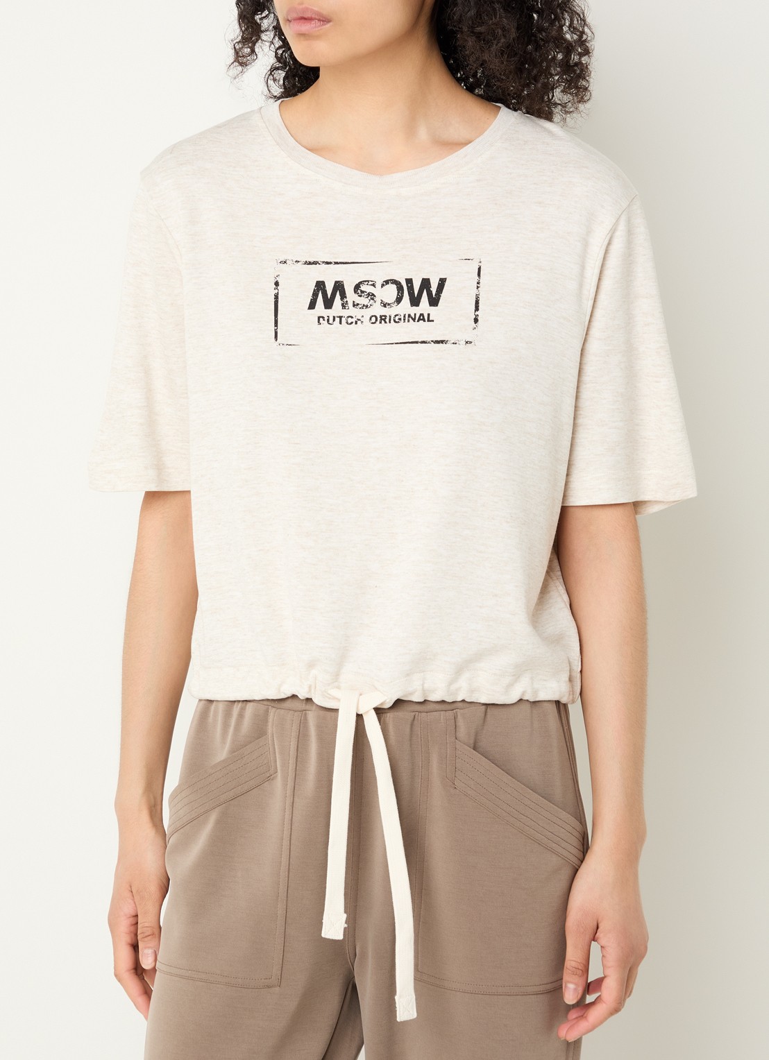 Moscow Moscow T-shirt met logo - detail 2 beige
