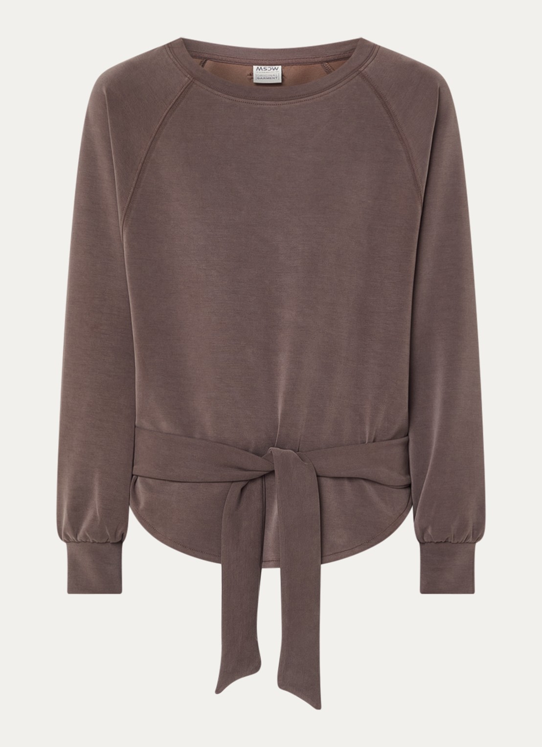 Moscow Romy sweater met strikceintuur - voorkant 3 bruin