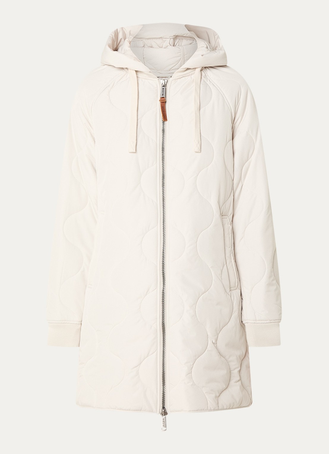 Moscow Swags quilted jas met afneembare capuchon - voorkant 2 creme