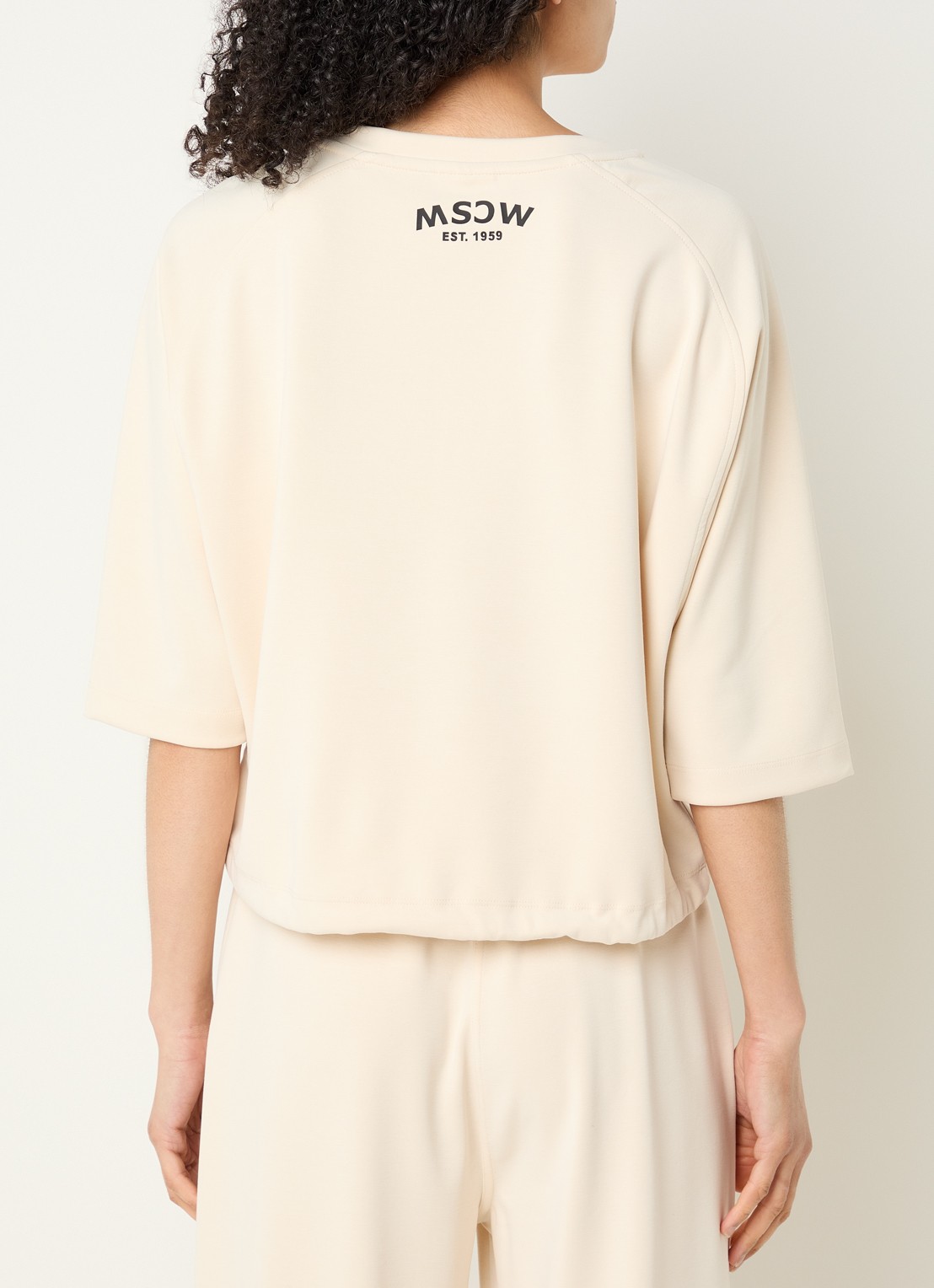 Moscow Tess top met ronde hals - achterkant beige