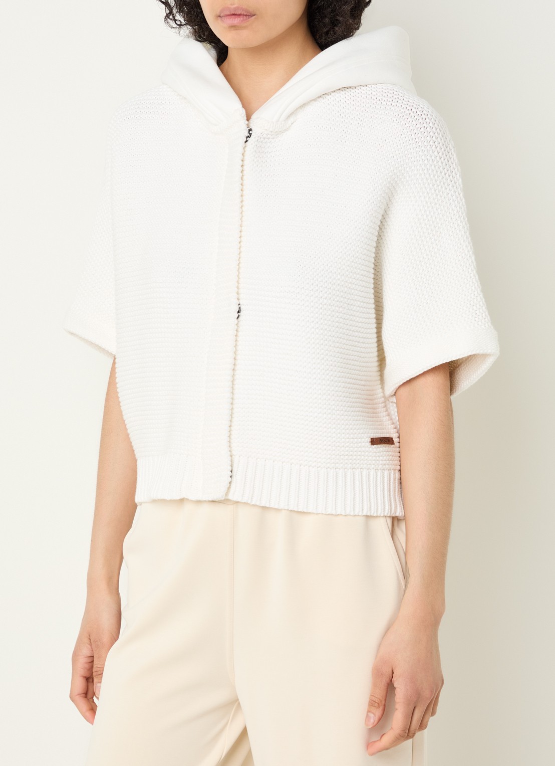 Moscow Timmy grofgebreid vest van katoen - detail 4 wit