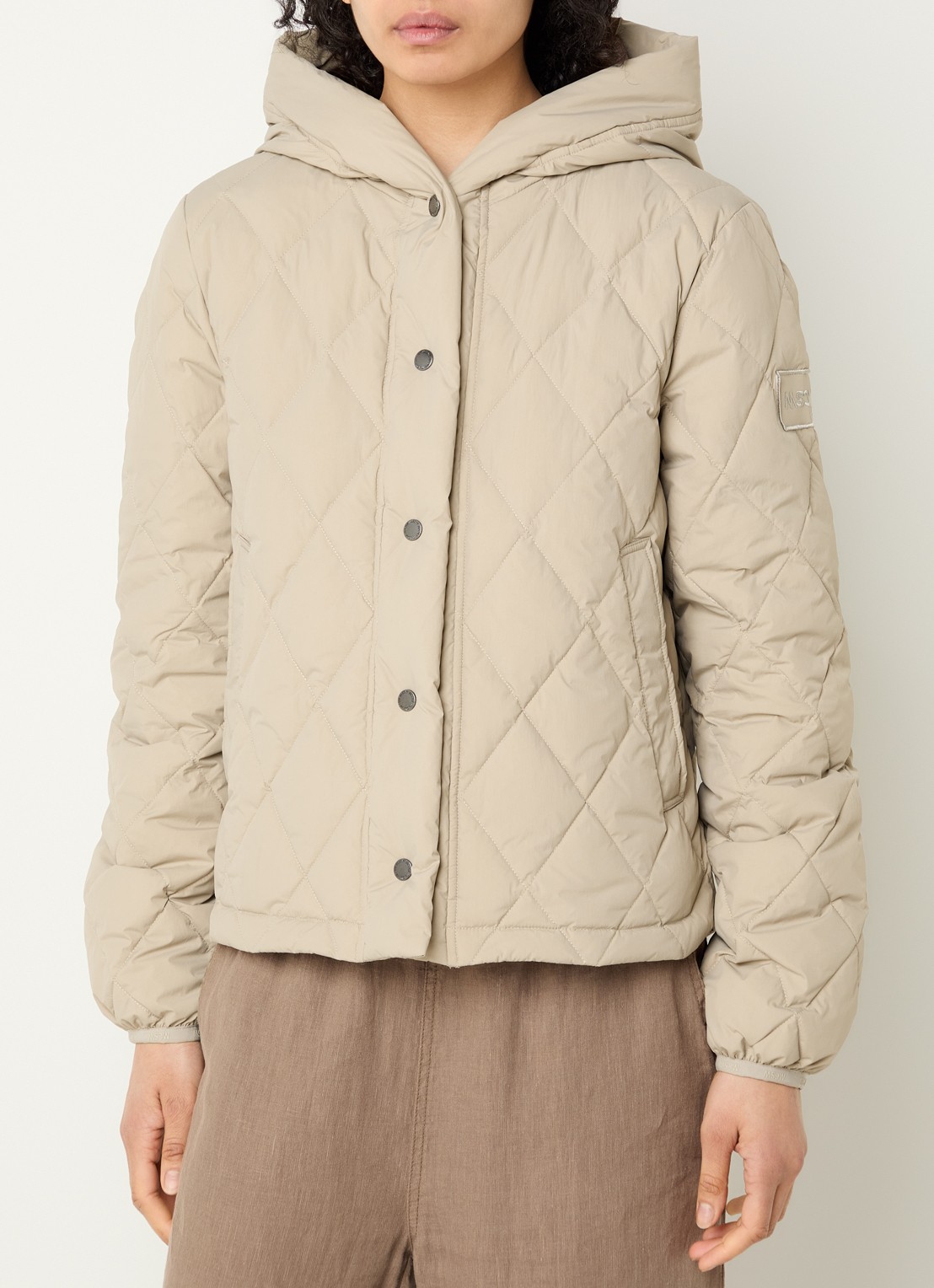 Moscow Yasmin gewatteerd jack met donsvulling - detail 4 khaki