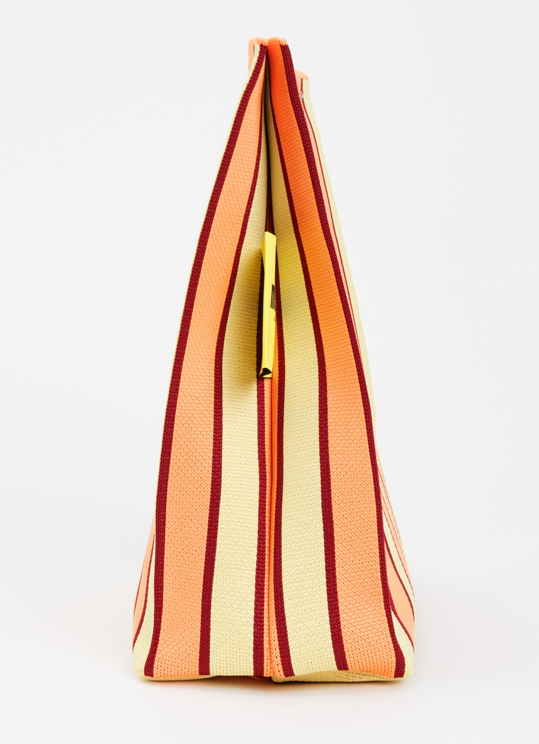 MOSJ Atelier Butter Bucket handtas met streepprint - detail 2 orange