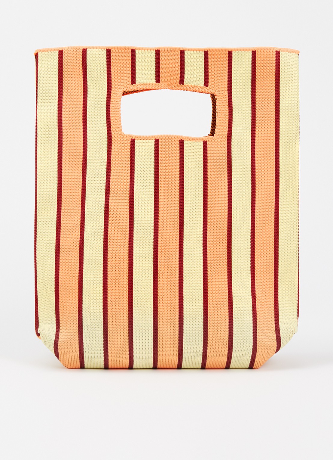 MOSJ Atelier Butter Bucket handtas met streepprint - voorkant 4 orange