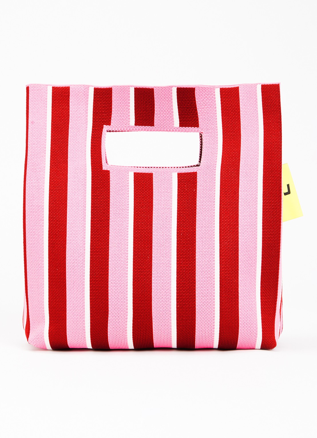 MOSJ Atelier Cherry handtas met streepprint - voorkant 2 roze