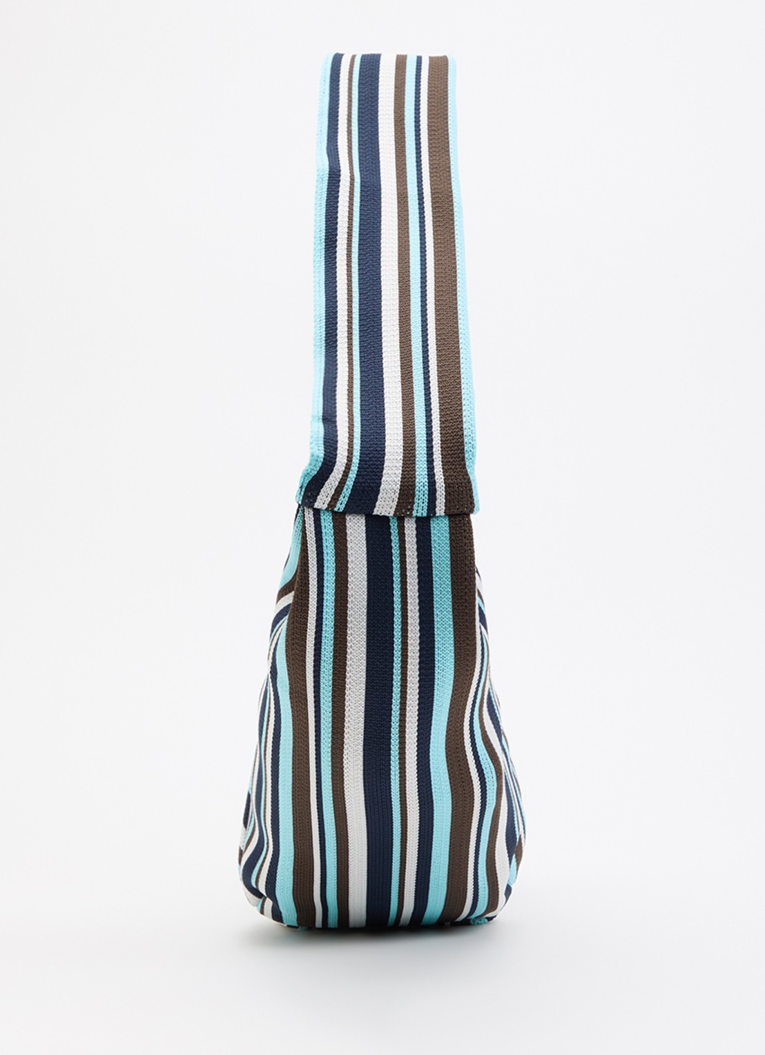 MOSJ Atelier Little Bobby City crossbodytas met streepprint en verstelbare schouderriem - detail 3 aquablauw