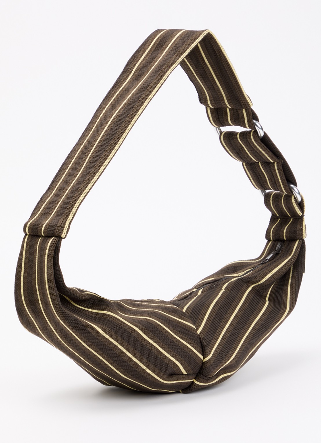 MOSJ Atelier Little M City crossbodytas met streepprint - achterkant 5 bruin