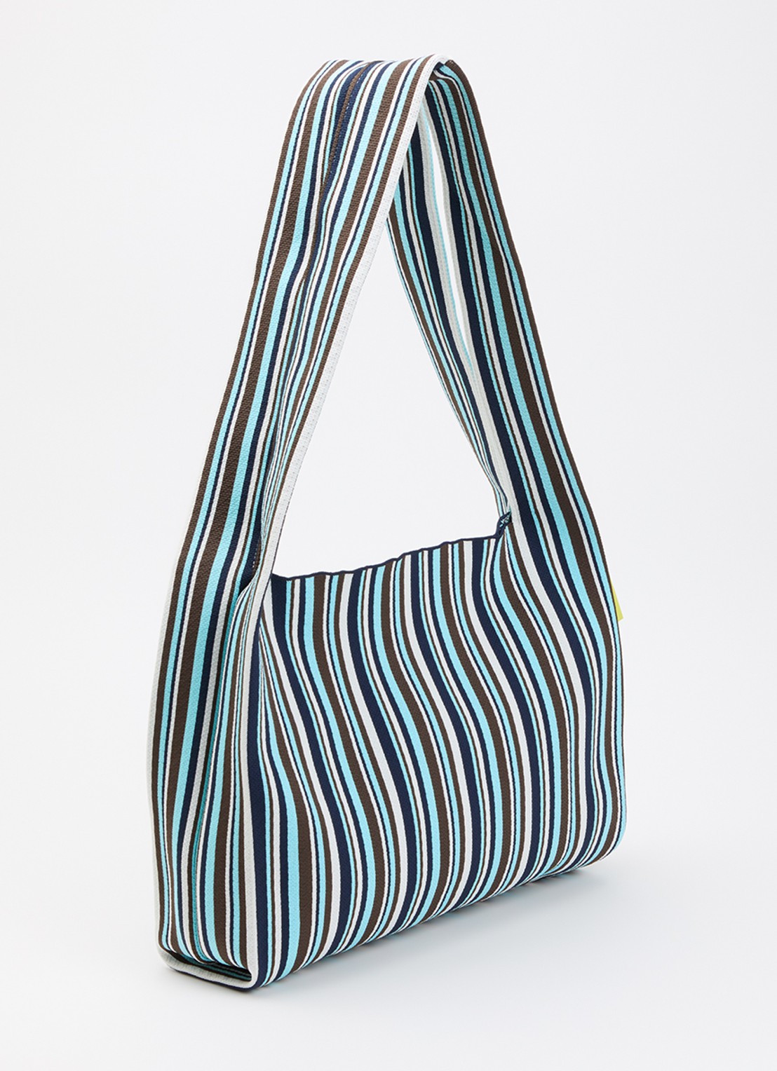 MOSJ Atelier The Bobby Boxer crossbodytas met streepprint en uitneembaar etui - achterkant lichtblauw