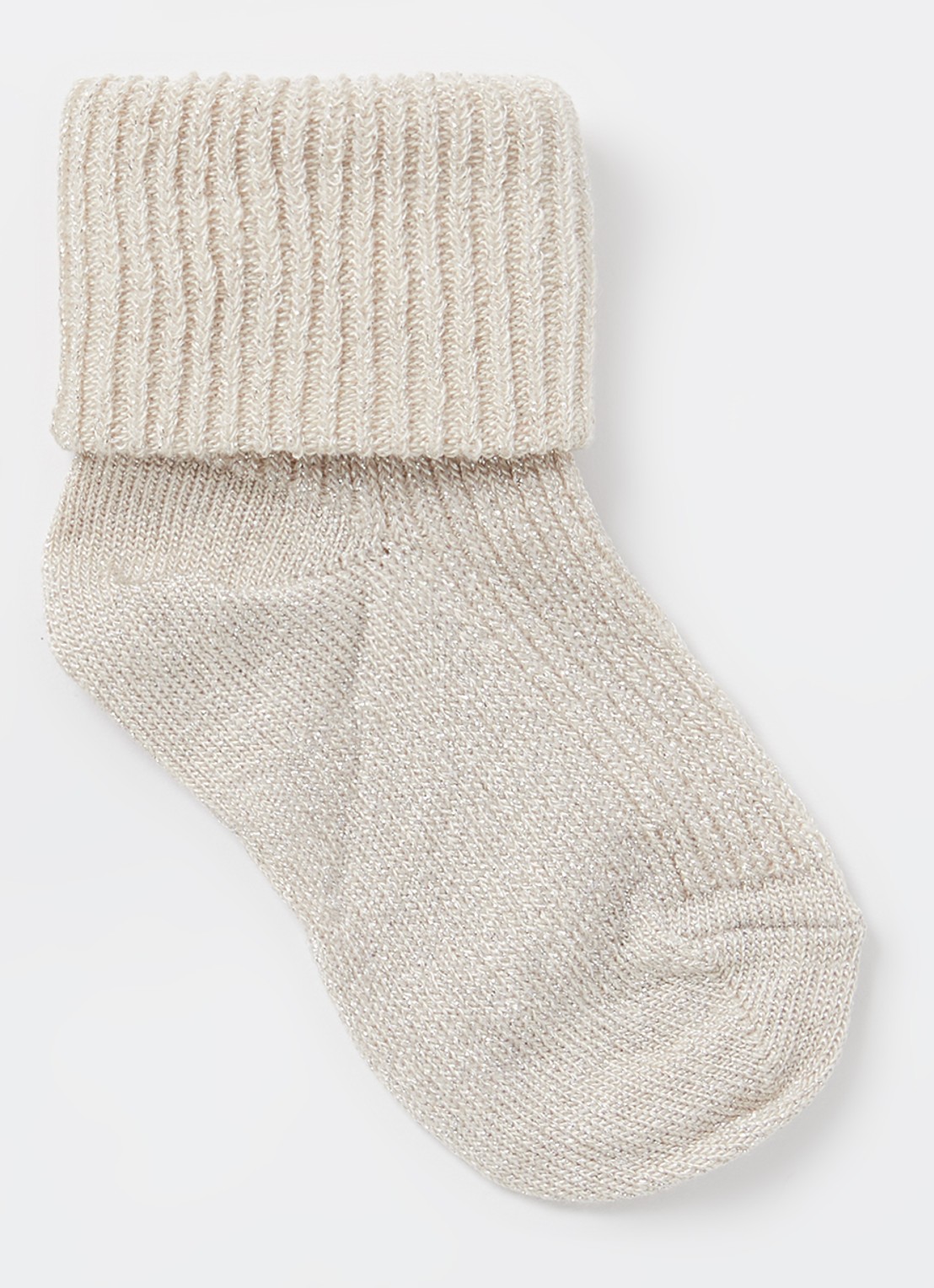 mp Denmark Babysokken met lurex - voorkant beige