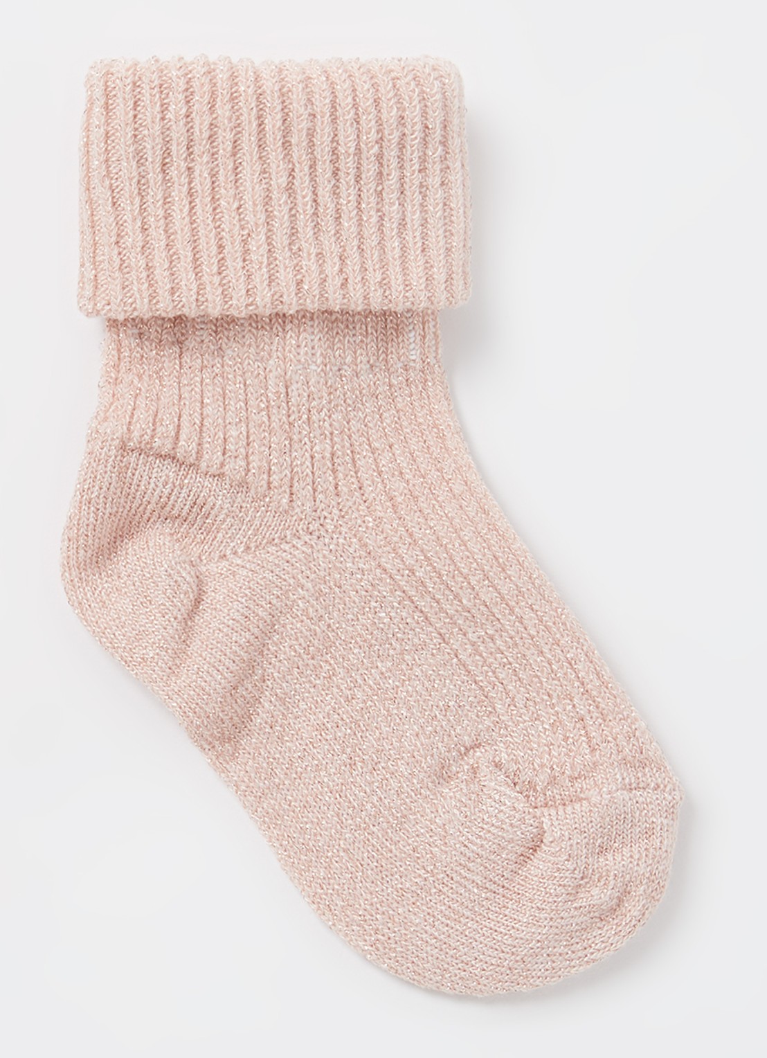 mp Denmark Babysokken met lurex - voorkant 2 lichtroze