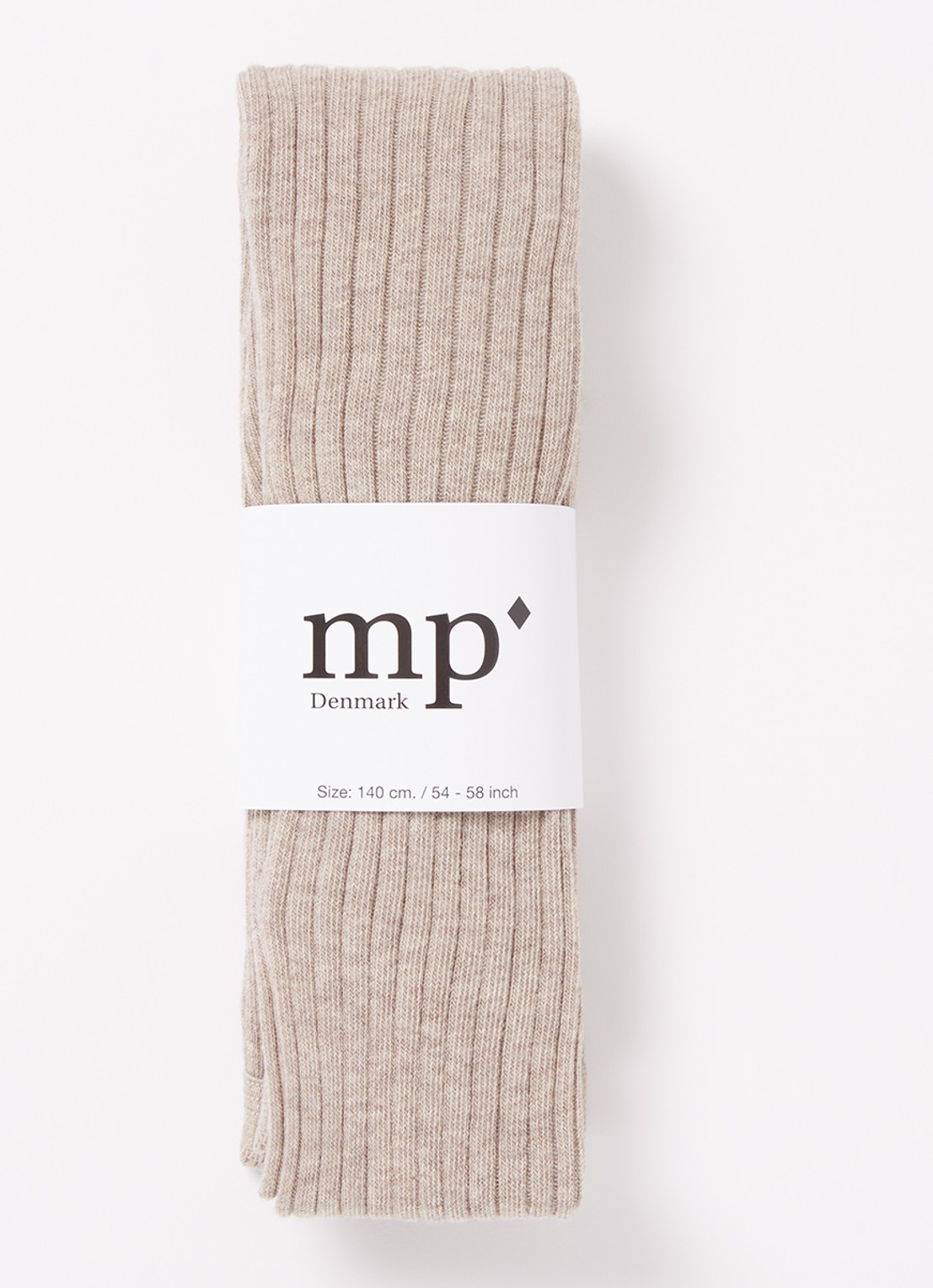 mp Denmark Ribgebreide maillot in uni - voorkant donkerbeige