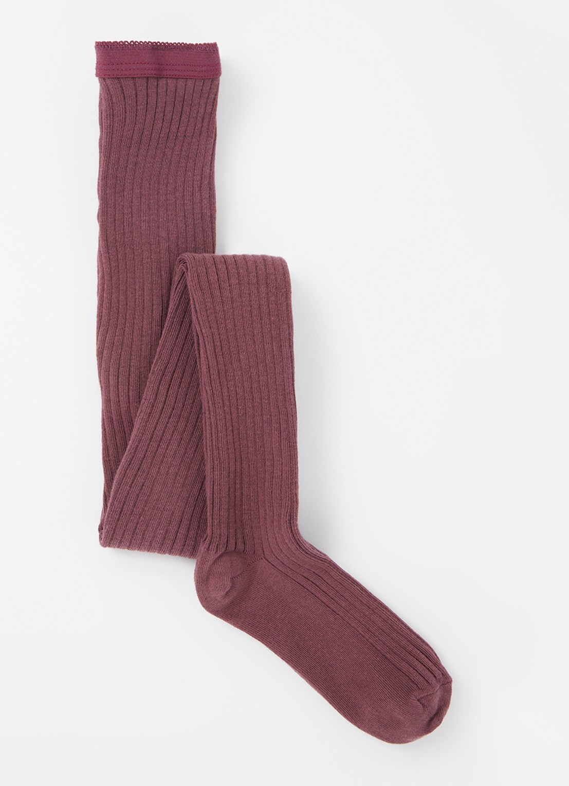 mp Denmark Ribgebreide maillot in uni - voorkant aubergine