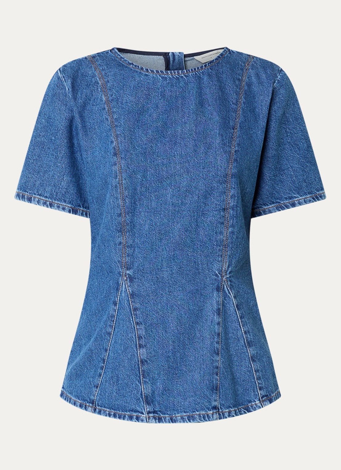 MSCH Copenhagen Alena top van chambray  - voorkant indigo