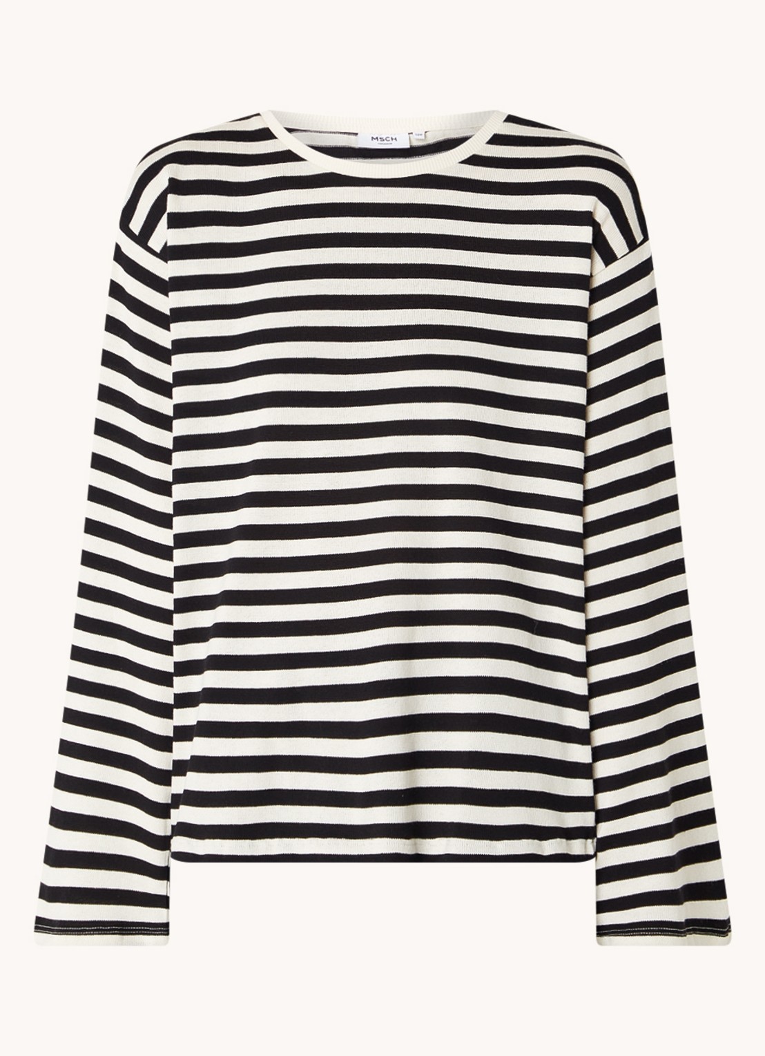MSCH Copenhagen Bahara longsleeve met streepprint - voorkant 3 zwart