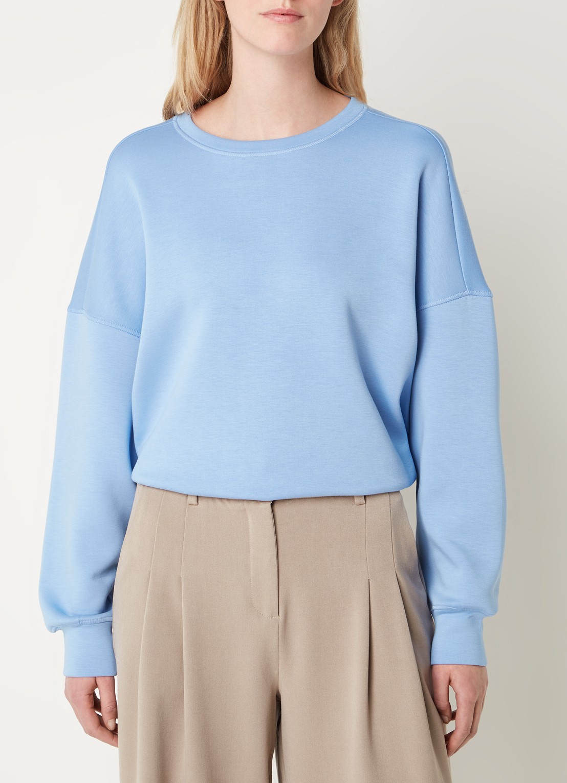 MSCH Copenhagen Ima sweater met stretch - detail blauw