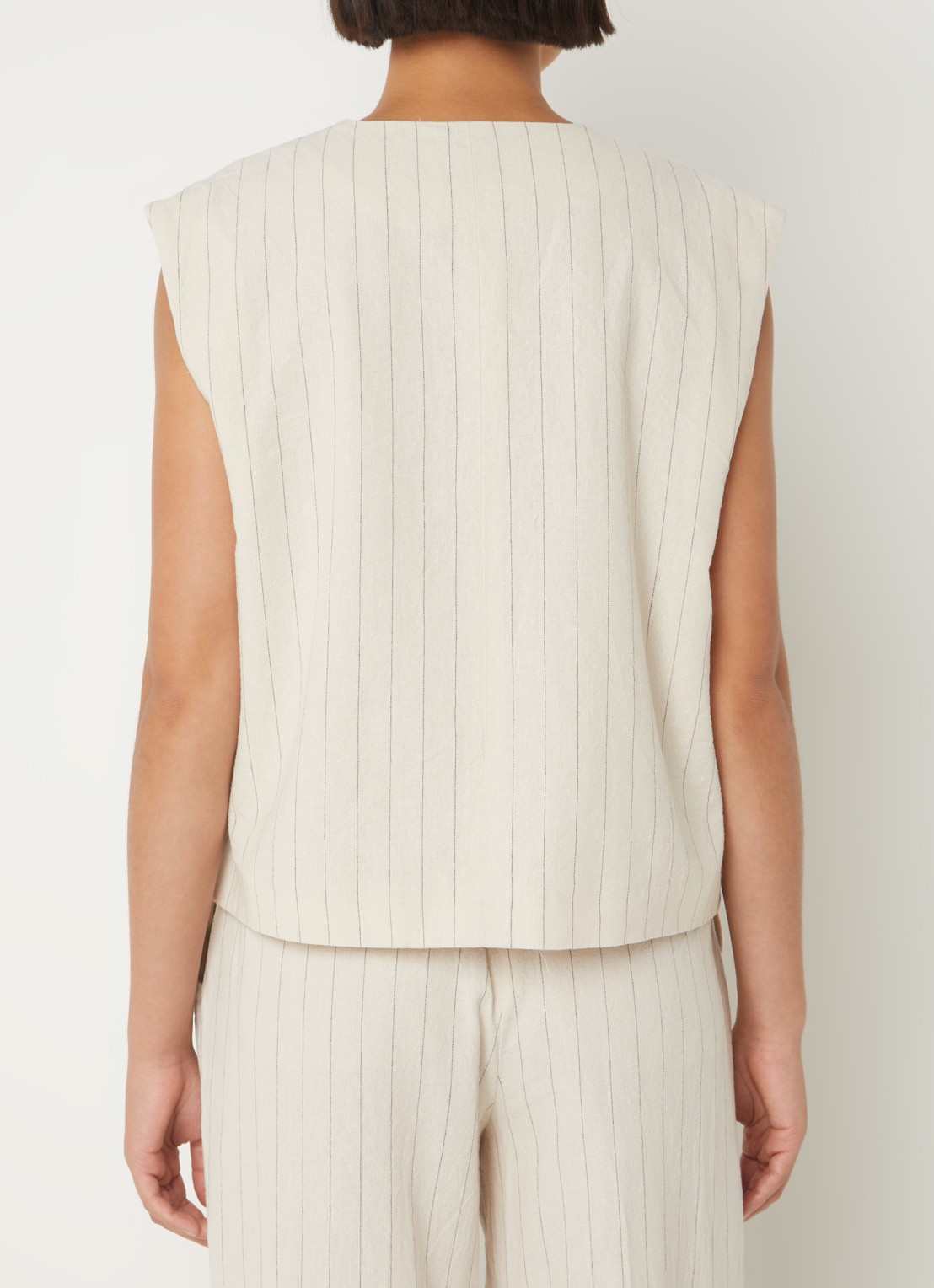 MSCH Copenhagen Jonalyn gilet in linnenblend met klepzakken - achterkant 3 multicolor
