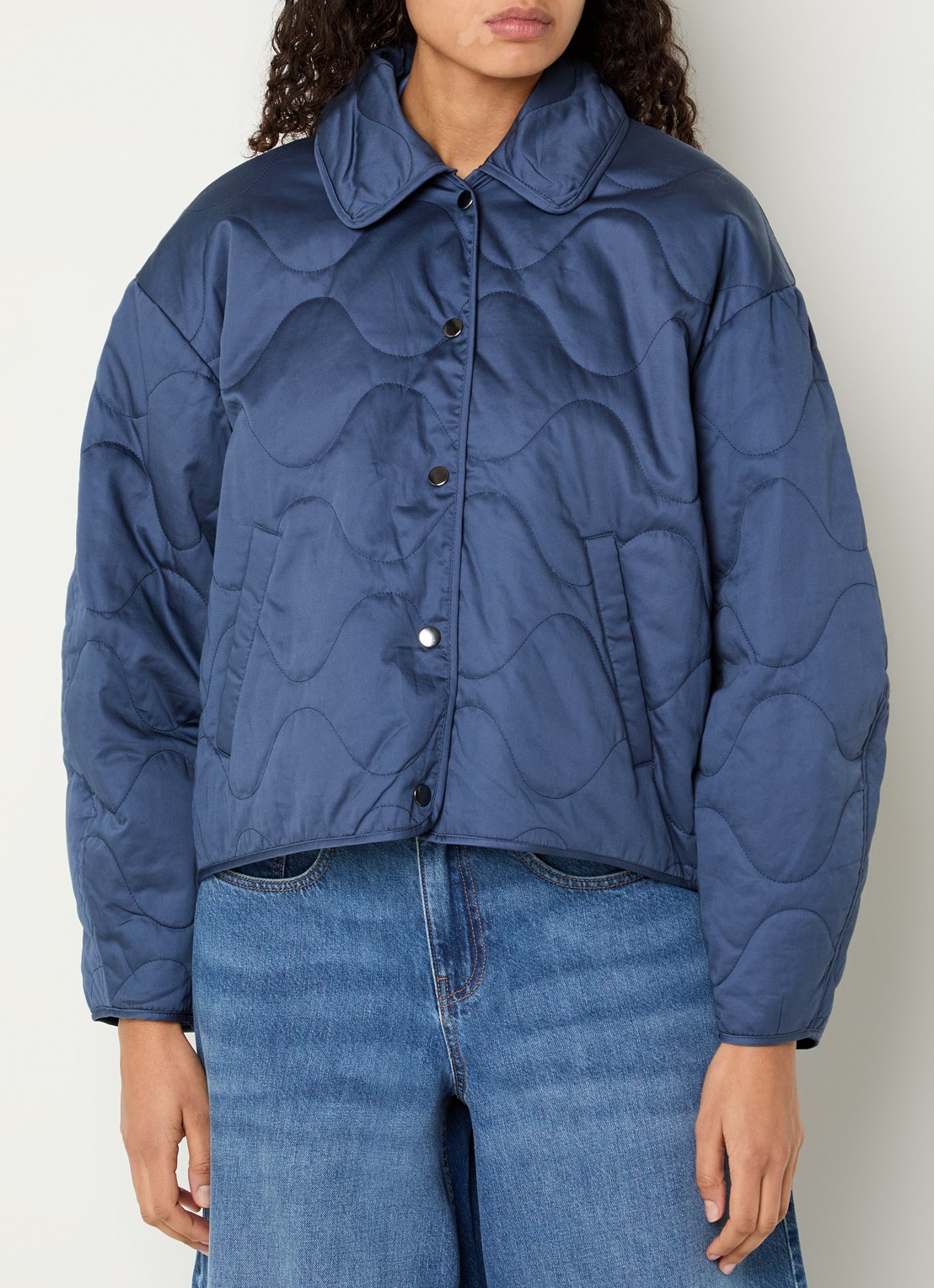 MSCH Copenhagen MISCHChista jack met steekzakken - detail blauw