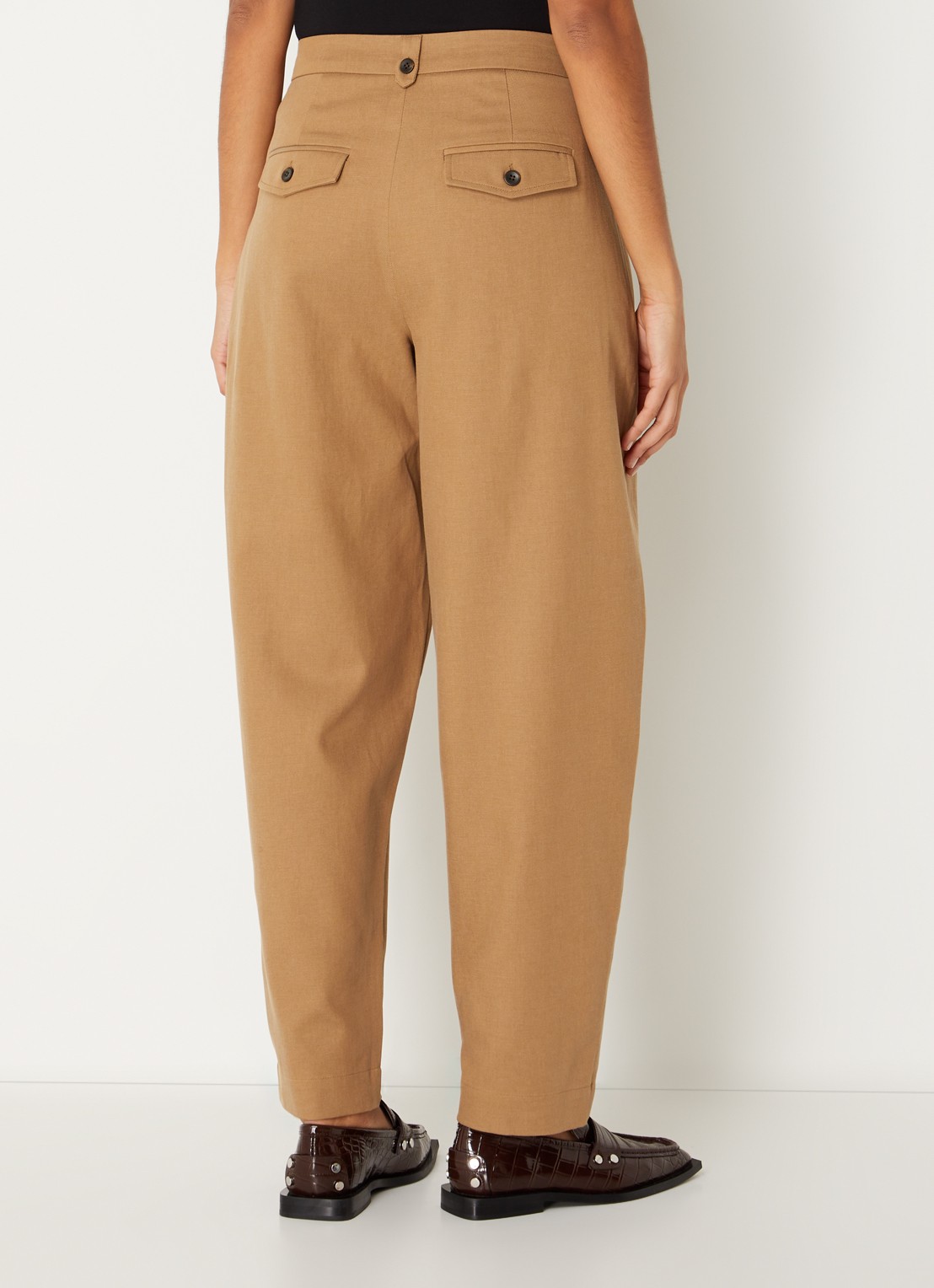 MSCH Copenhagen MMGweneth high waist tapered fit broek  - achterkant camel