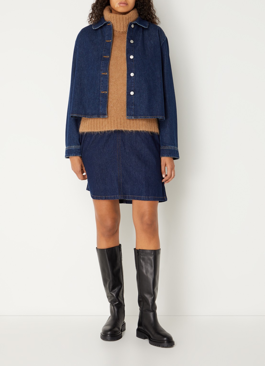 MSCH Copenhagen MSCHAdna blouse van denim - voorkant 4 indigo